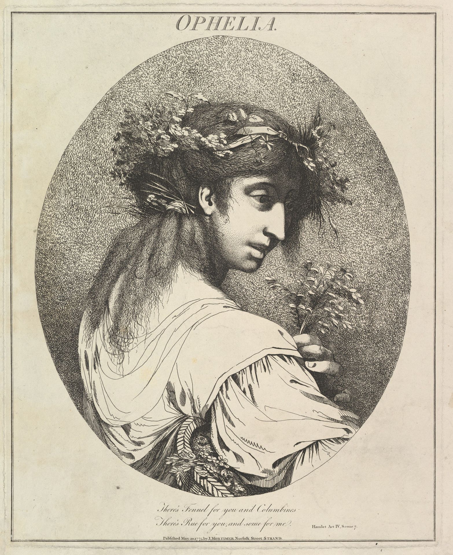 Ophelia (from "Twelve Characters from Shakespeare") by John Hamilton Mortimer