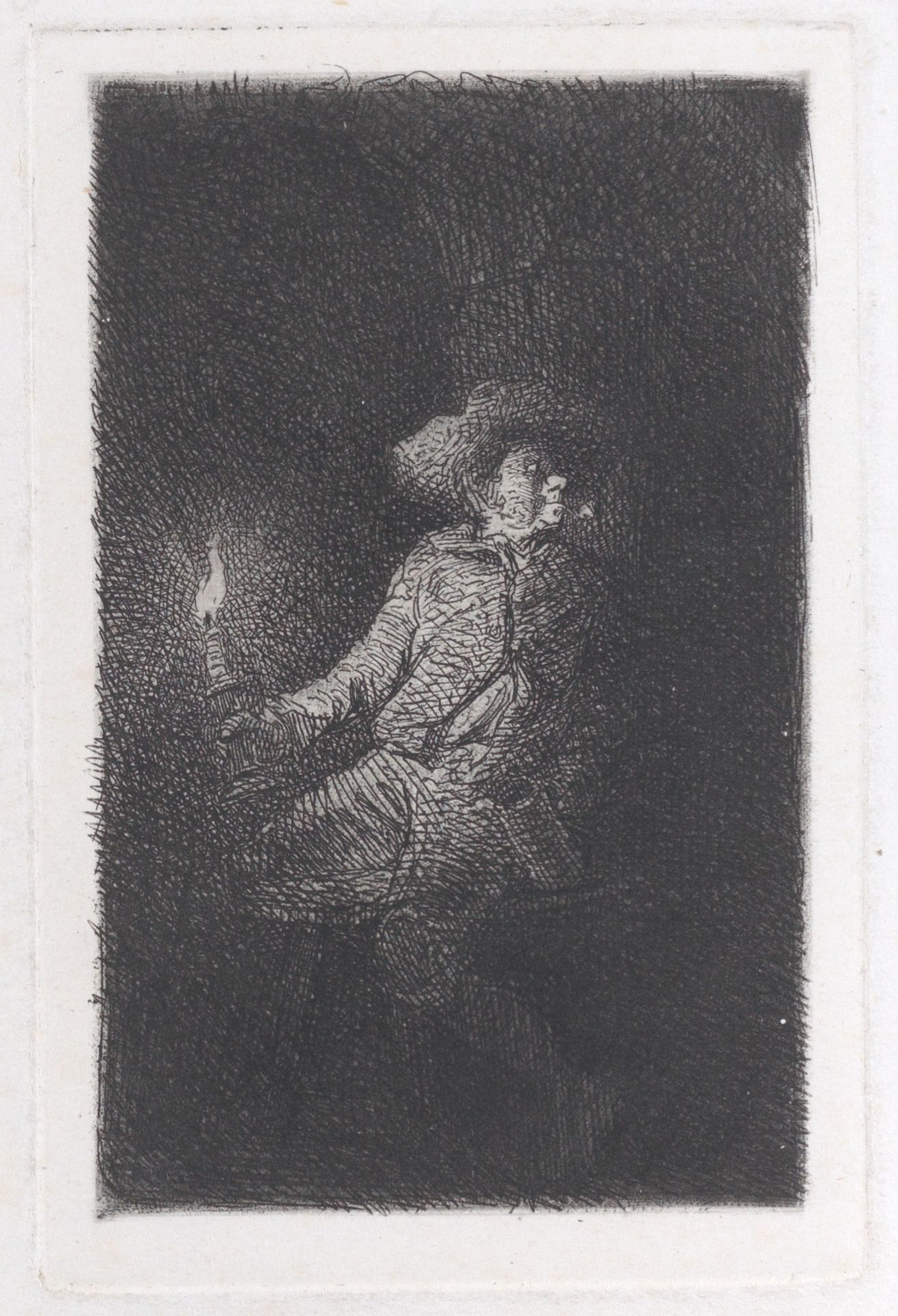 A Man in a Cave by Charles Jacque