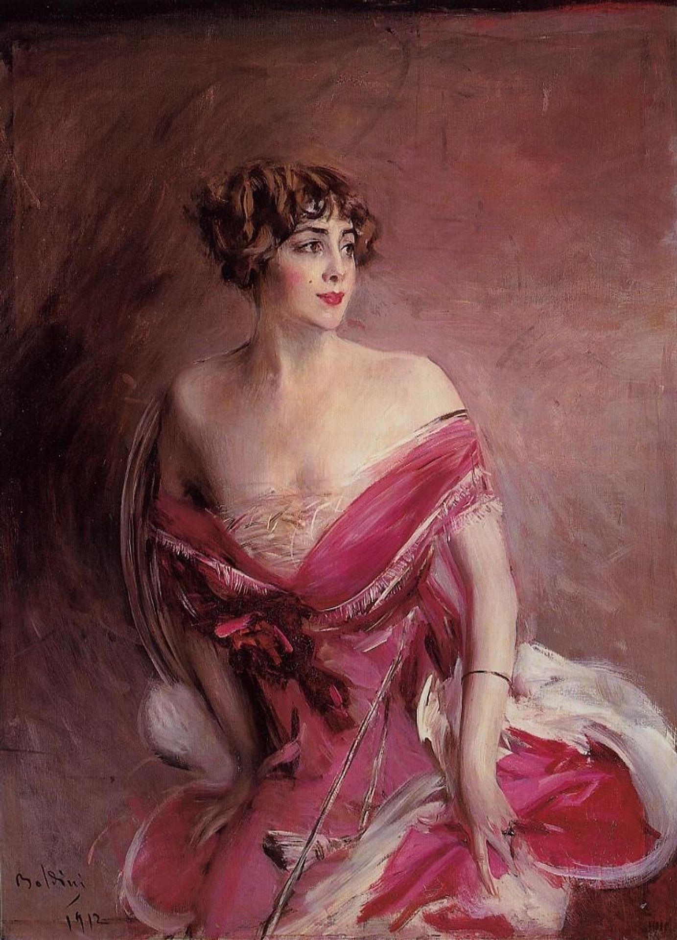 Portrait of Mlle de Gillespie - La Dame de Biarritz by Giovanni Boldini