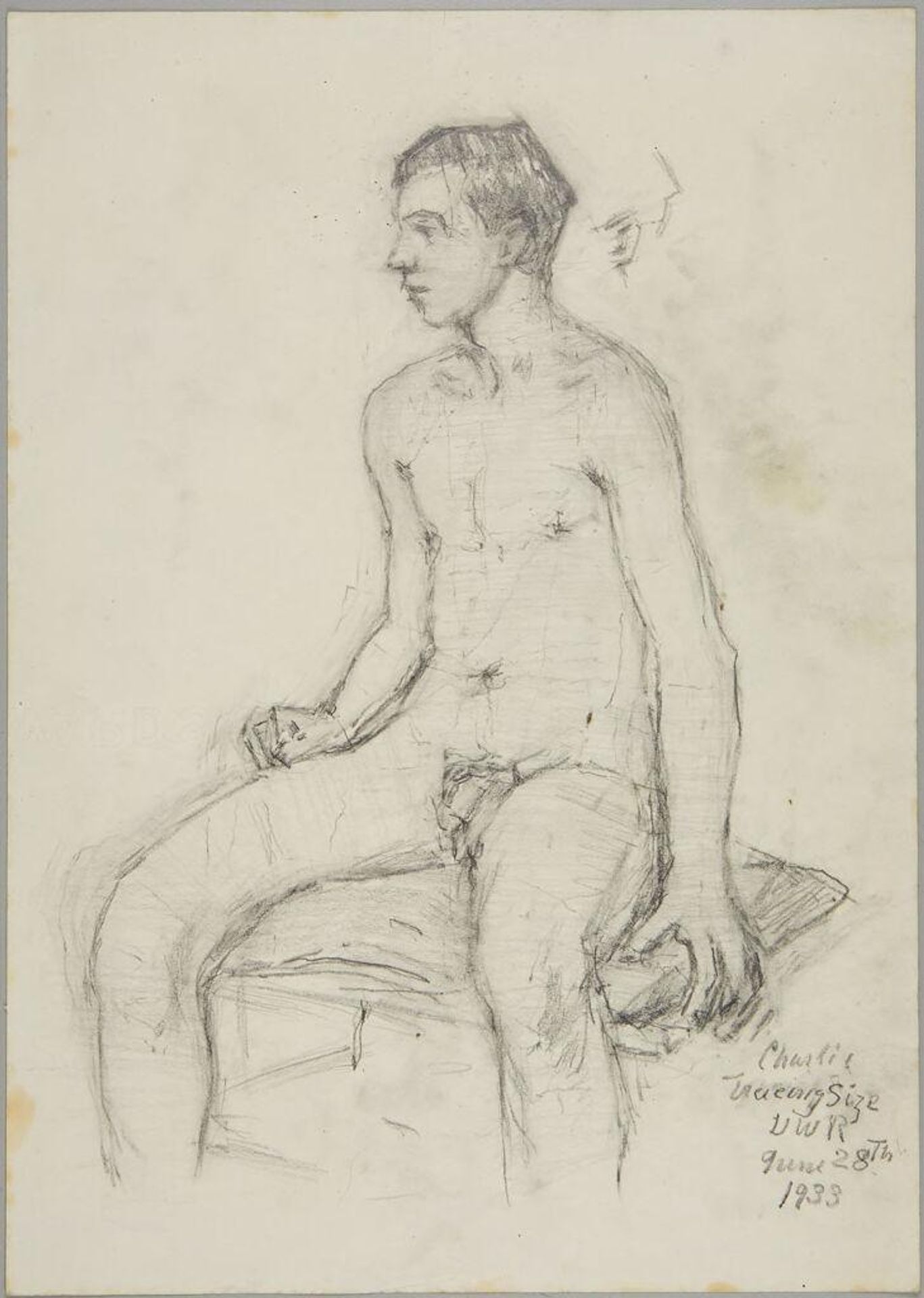 Seated Sketch of Charlie Parker by Denman Waldo Ross