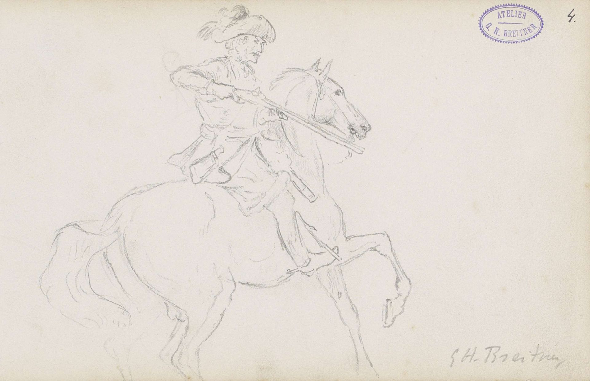Ruiter met musket by George Hendrik Breitner
