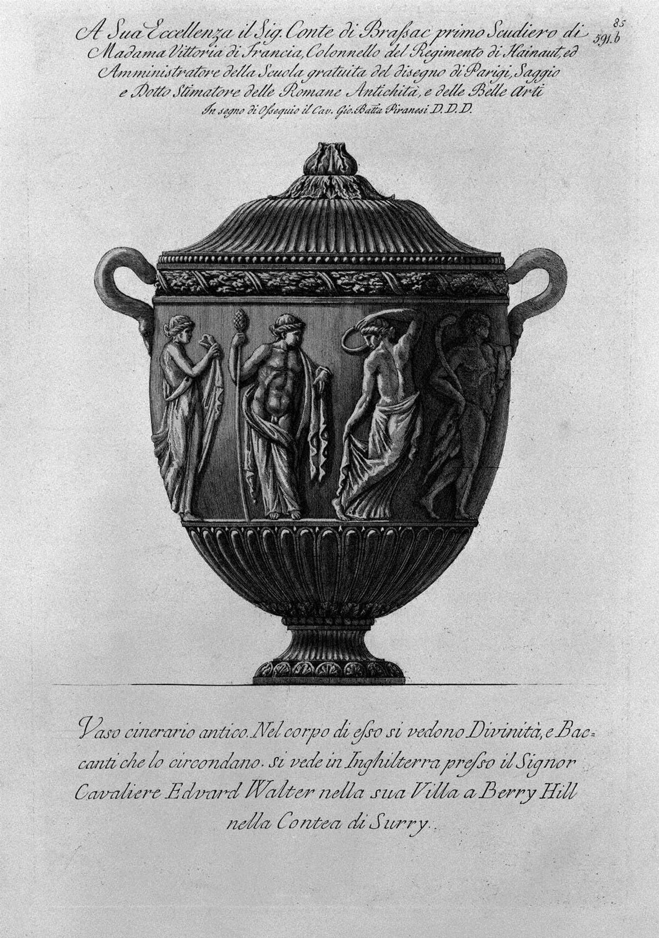 Urn vase with Bacchae and Divinity by Giovanni Battista Piranesi