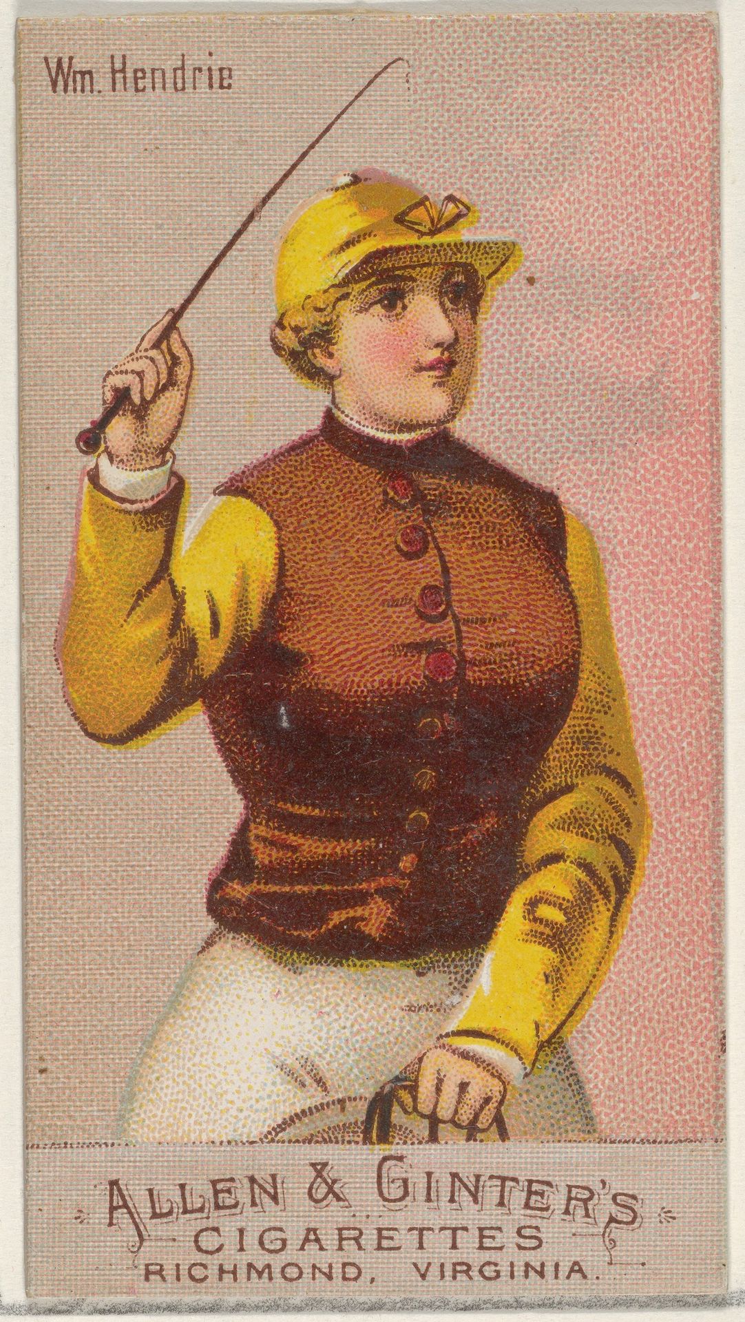 William Hendrie, from the Racing Colors of the World series (N22b) for Allen & Ginter Cigarettes by Allen & Ginter