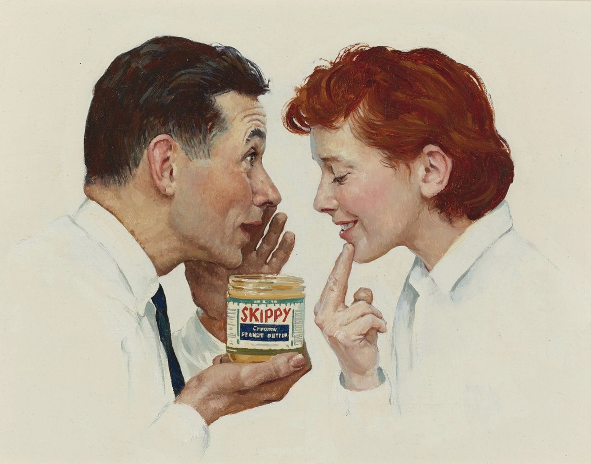Boy Holding Peanut Butter Jar by Norman Rockwell