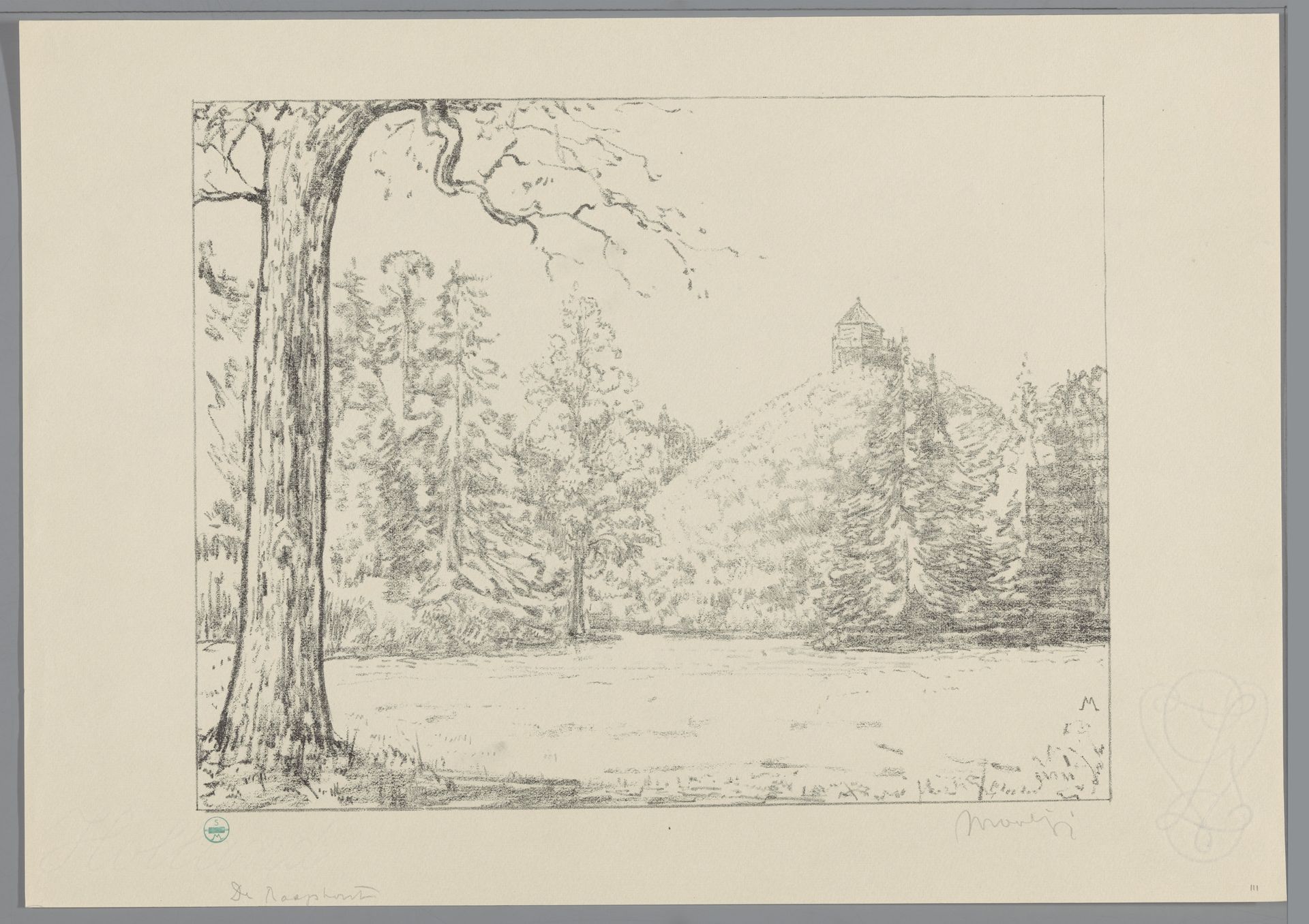 Gezicht op de Seringenberg op landgoed de Raephorst by Simon Moulijn