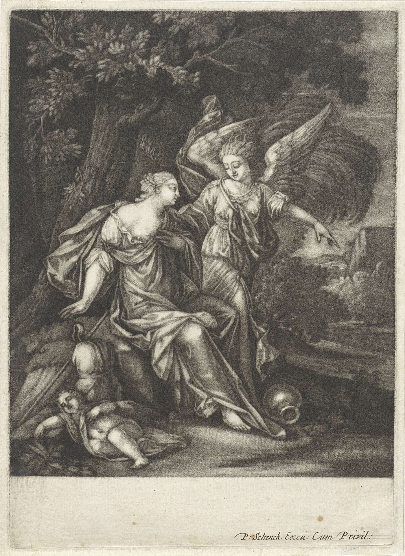 Hagar en Ismaël in de wildernis by Anonymous