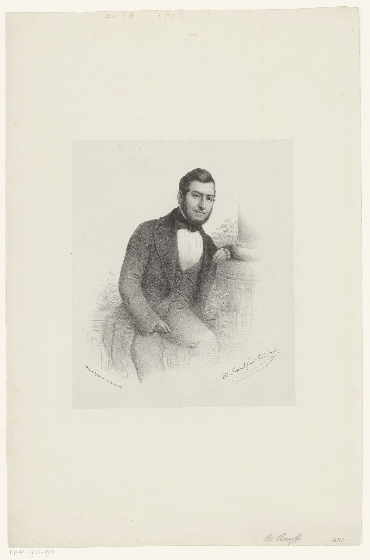 Portret van de heer De Ruyff by Willem (II) Troost