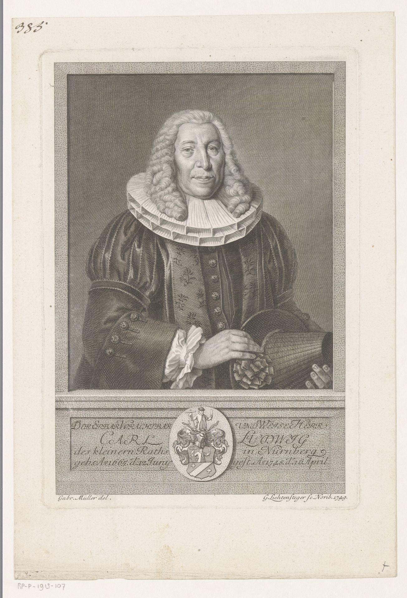 Portret van Carl Ludwig by Georg Lichtensteger