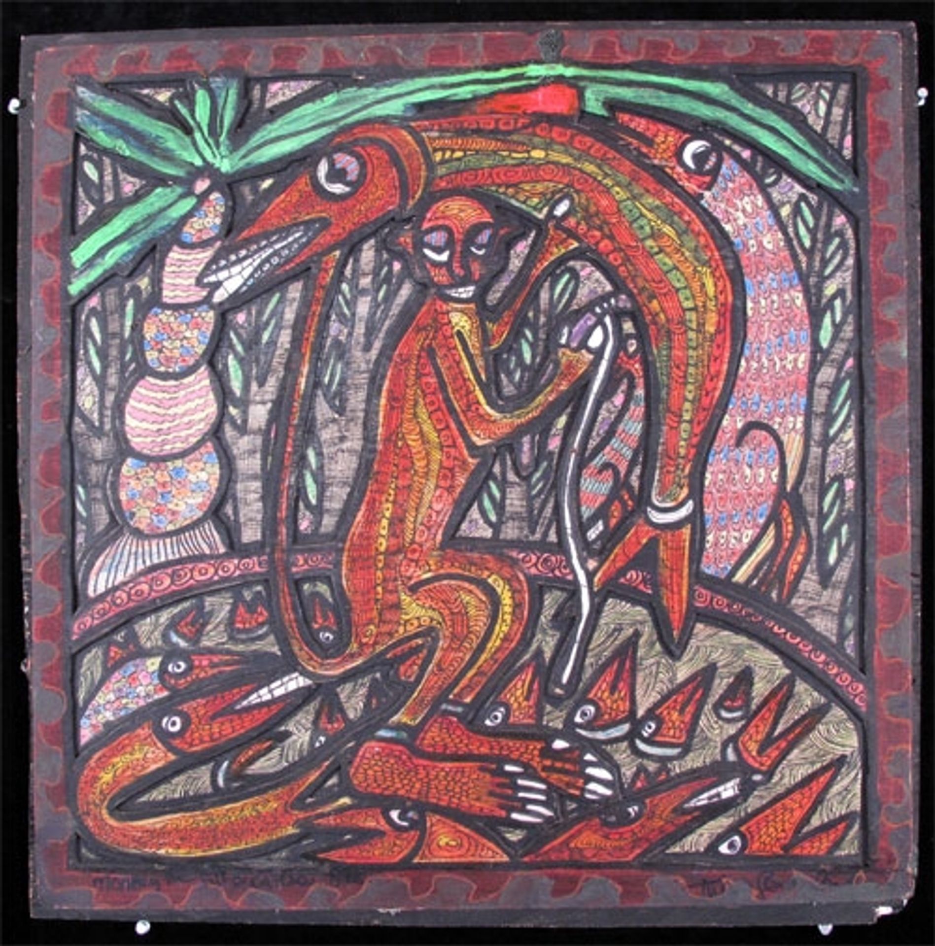 Monkey with Fish by Twins Seven Seven