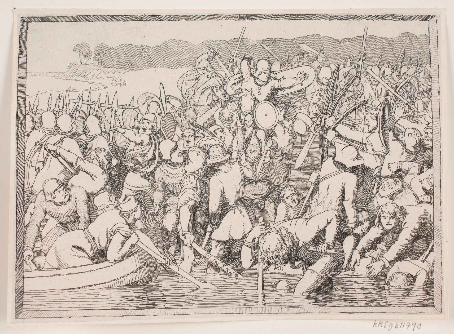 Illustration til Adam Oehlenschlägers digt "De to kirketårne" by Lorenz Frølich