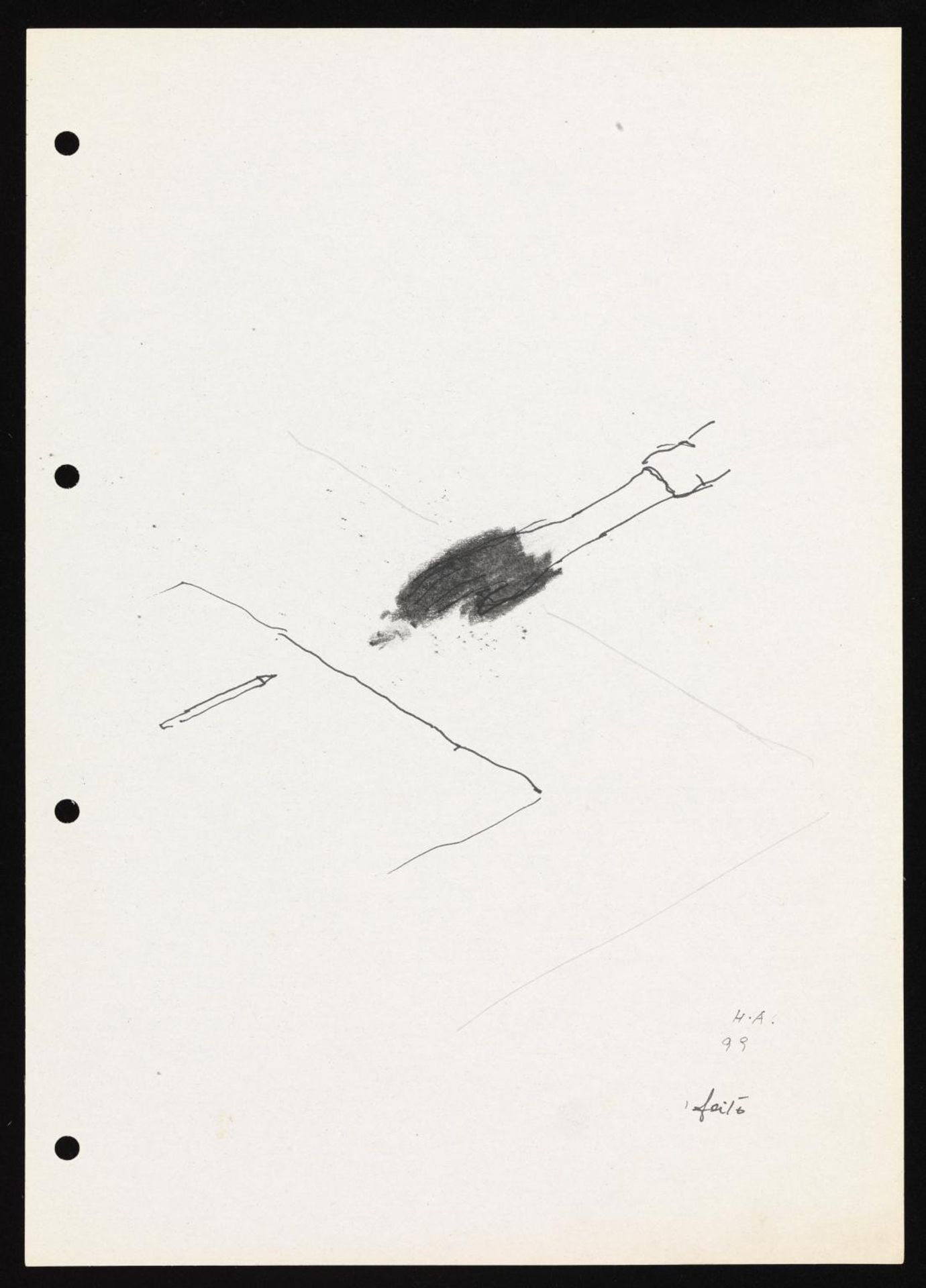Drawing (with pigment) by Helena Almeida