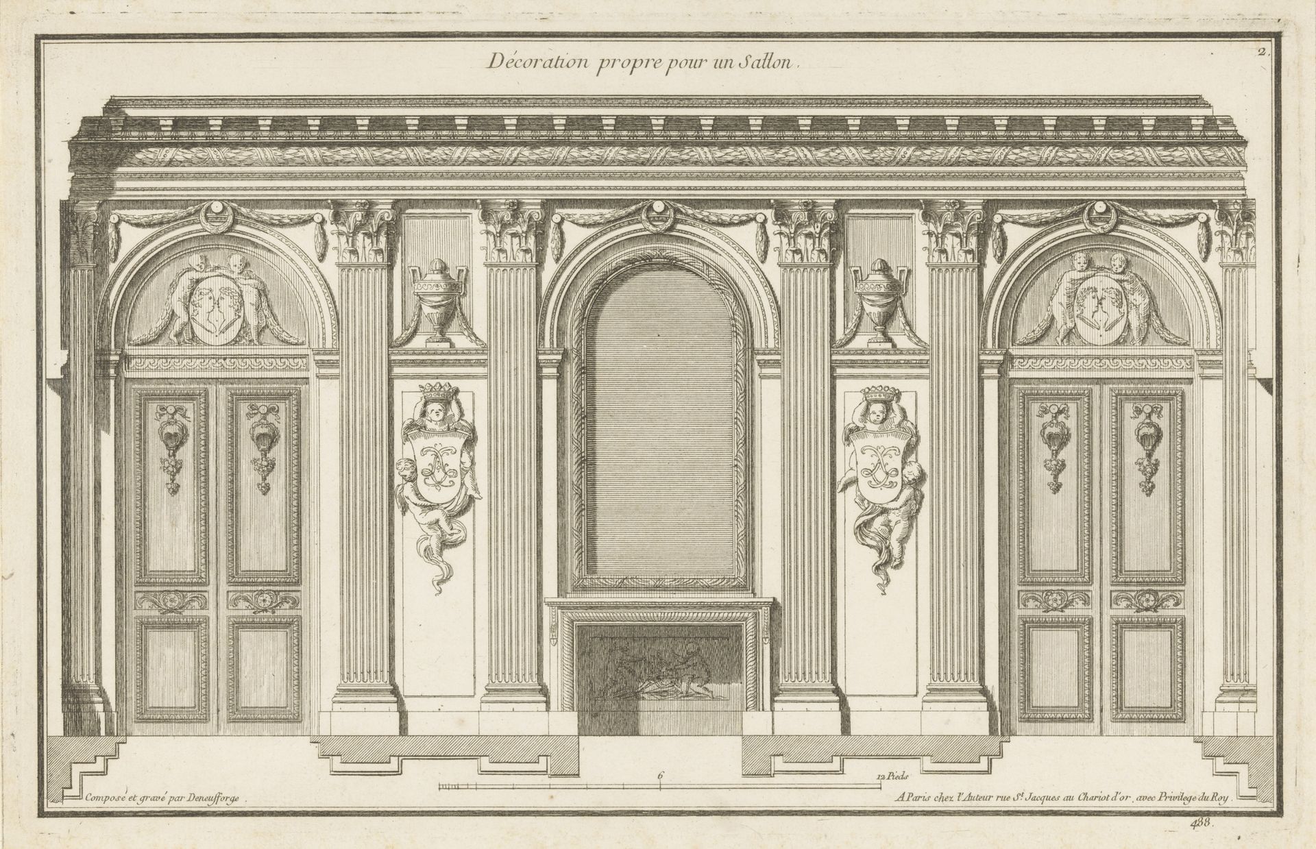 Salon met schouw by Jean François de Neufforge