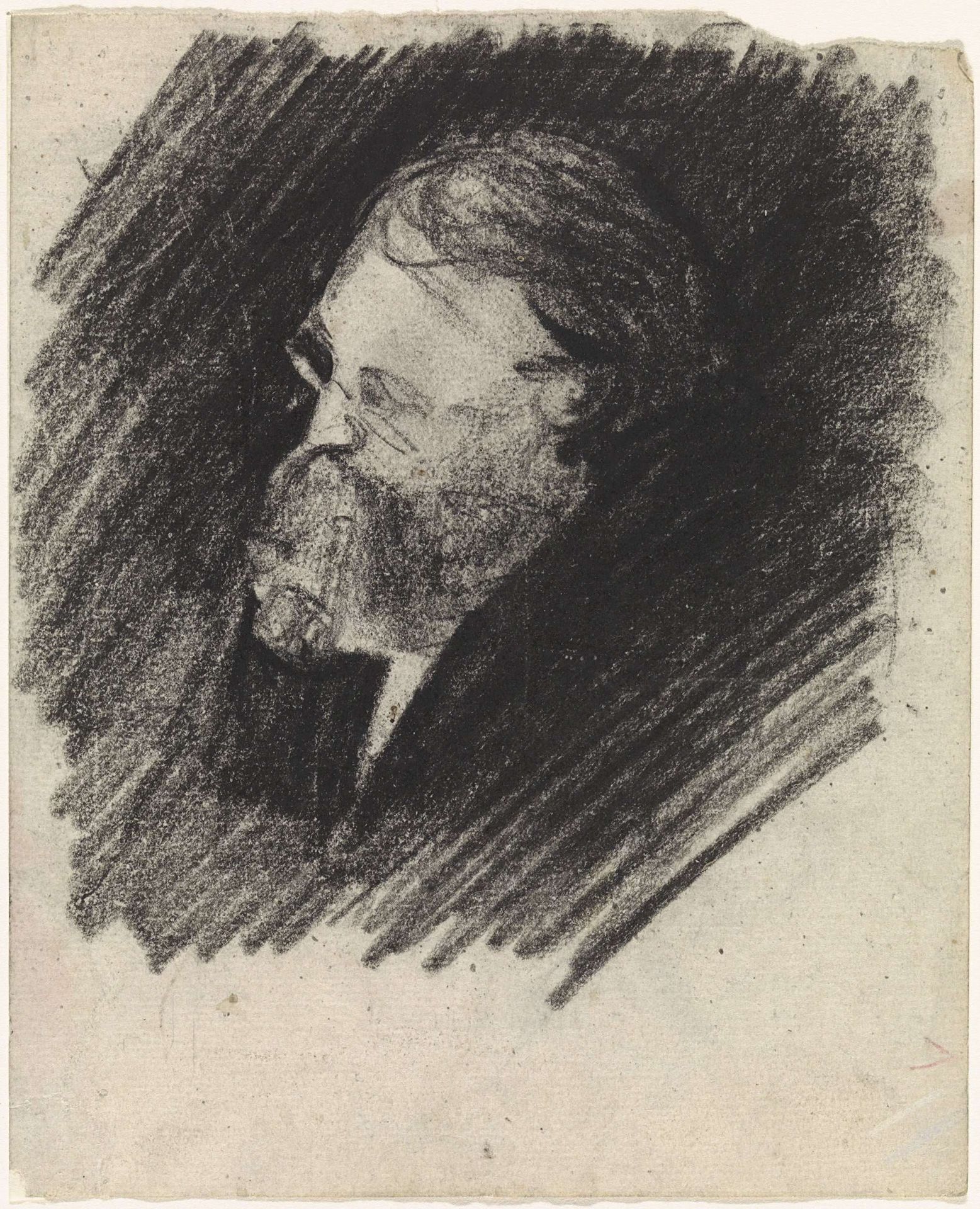 Portret van een man met een baard en een pijp by Gerrit Willem Dijsselhof