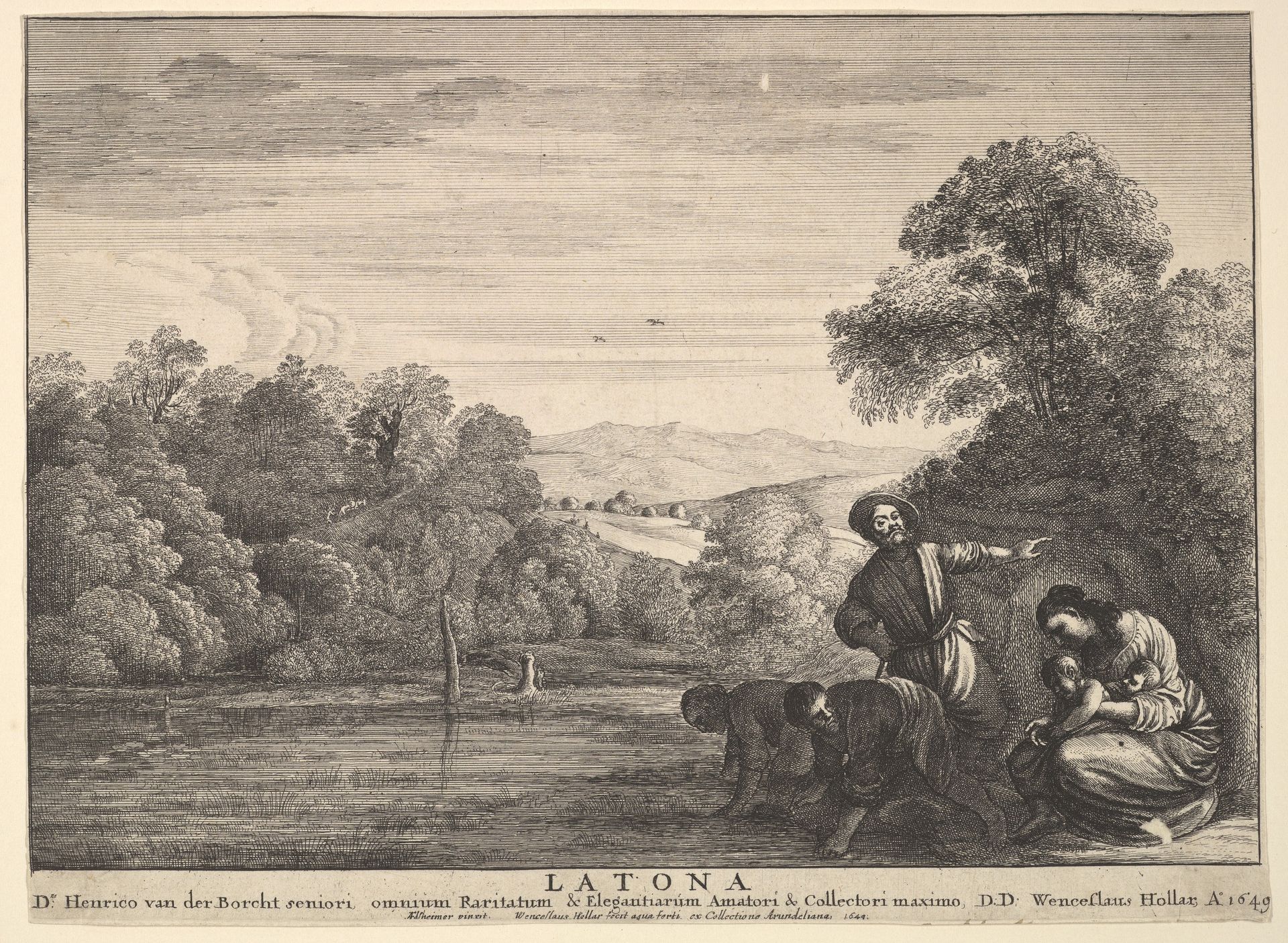 Latona and the Lycian peasants by Wenceslaus Hollar