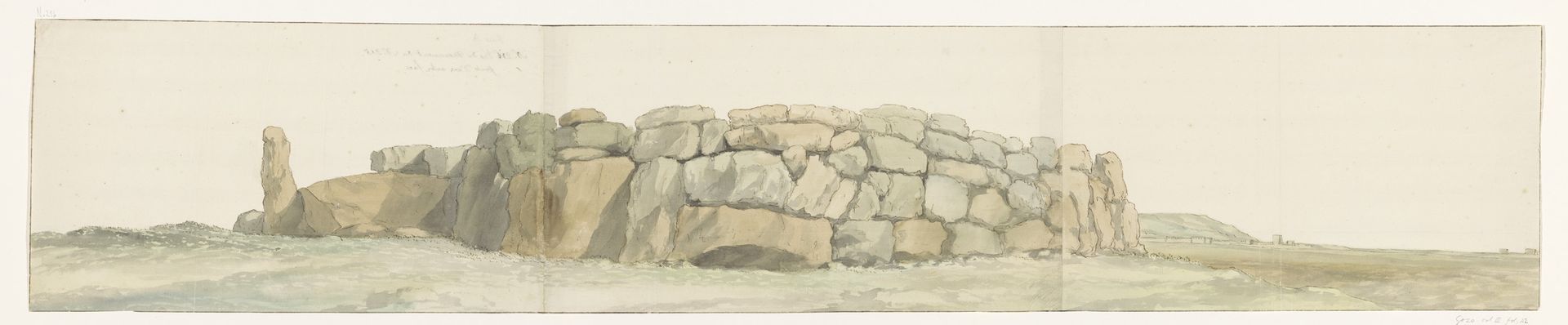 Monument van Feniciërs of Carthagen op eiland Gozo vanaf ander gezichtspunt by Louis Ducros