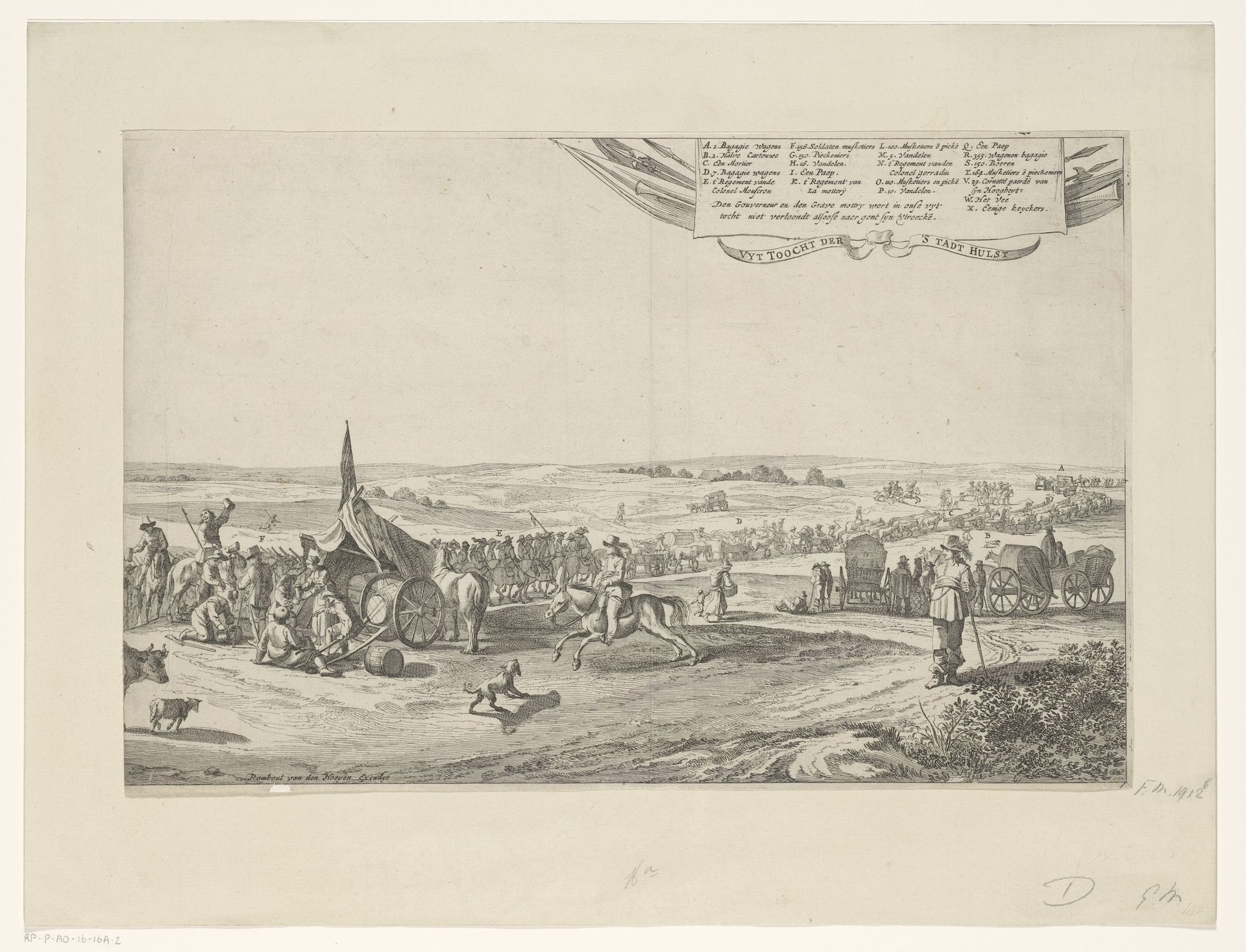 Uittocht van het Spaanse garnizoen uit Hulst (rechterblad), 1645 by Pieter Nolpe