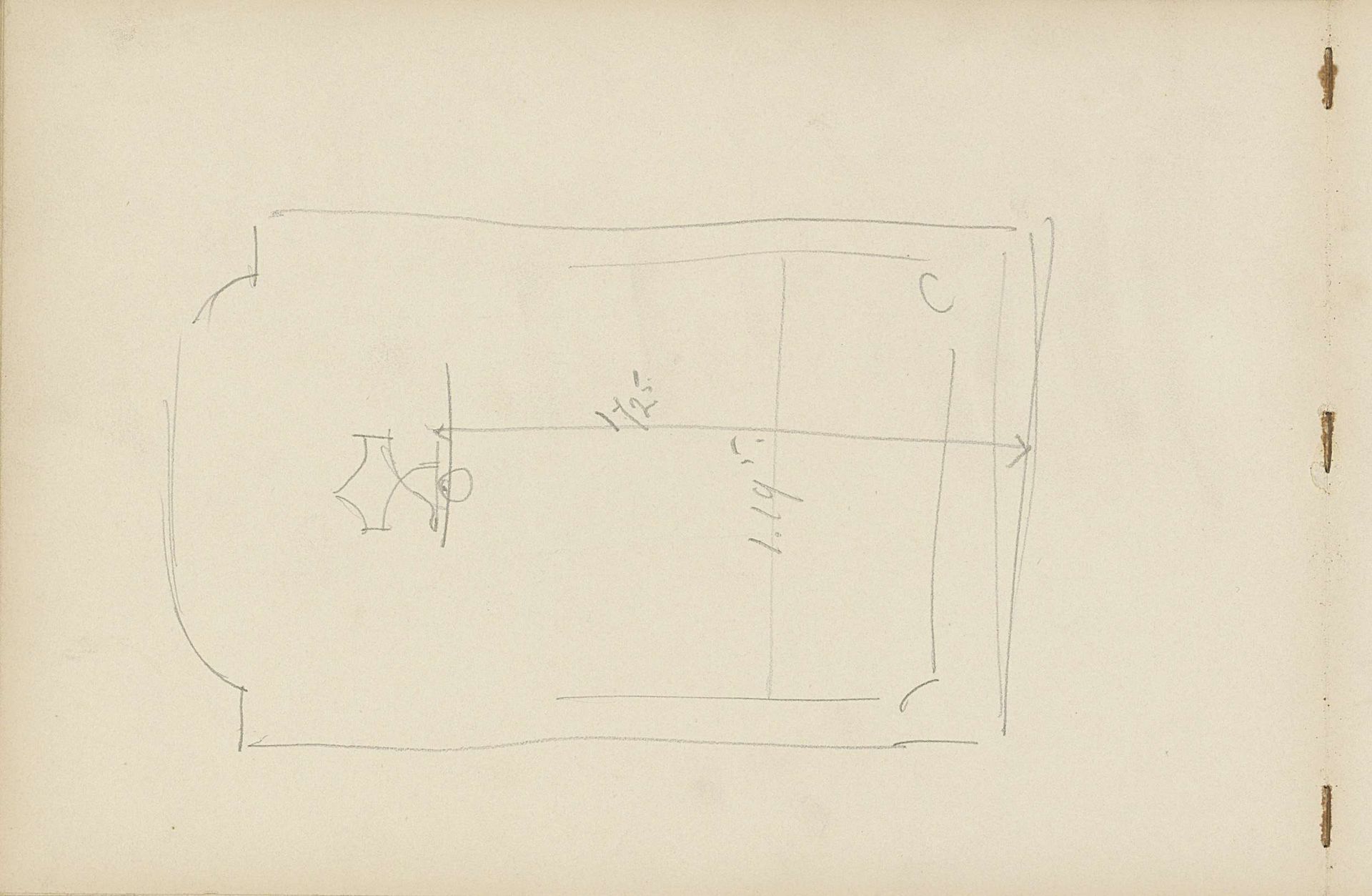 Ontwerp, mogelijk een plattegrond by Carel Adolph Lion Cachet