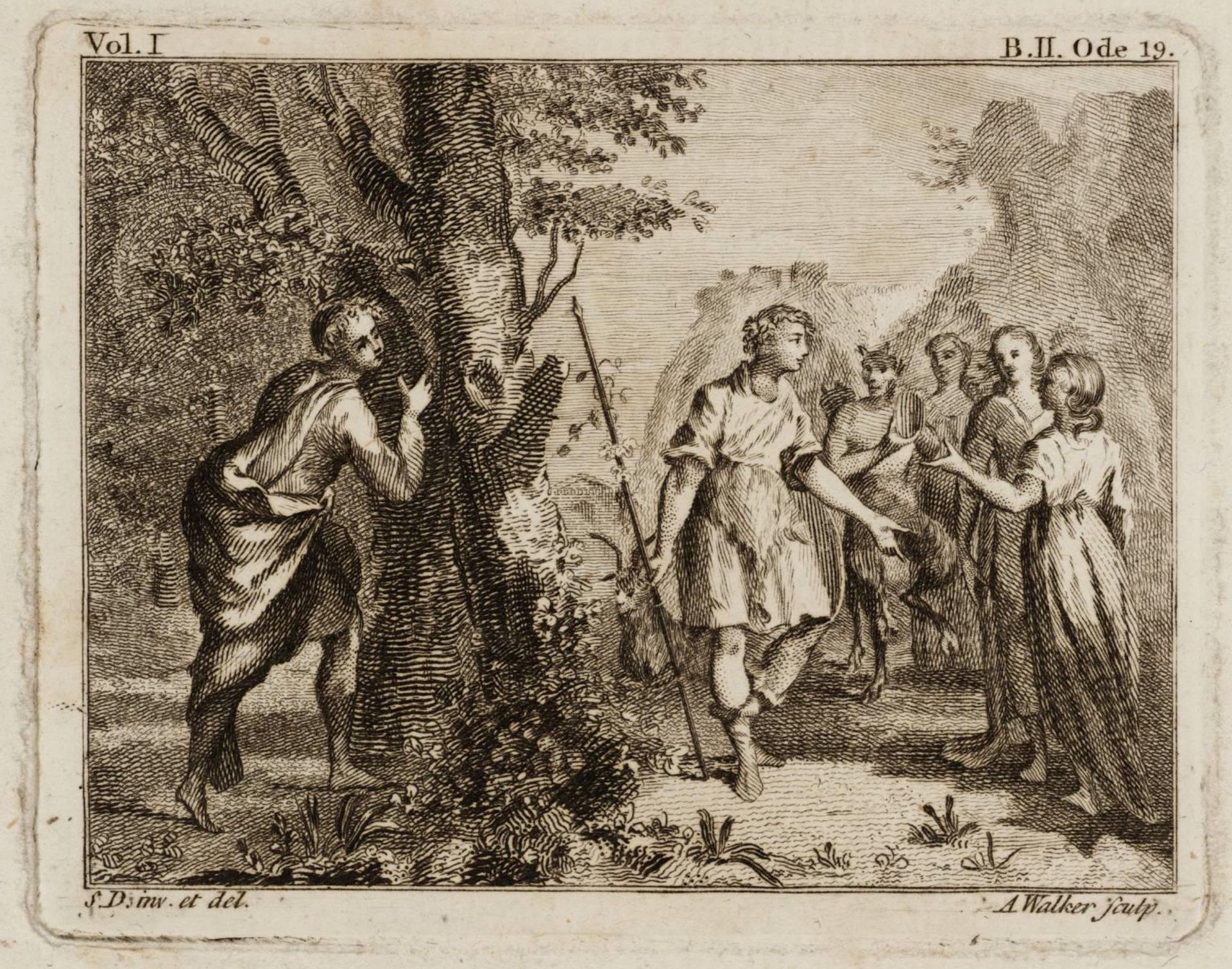 An Assembly of Shepherds (Vol. I, Book II, Ode 19), engraved by A. Walker by  Susanna Duncombe