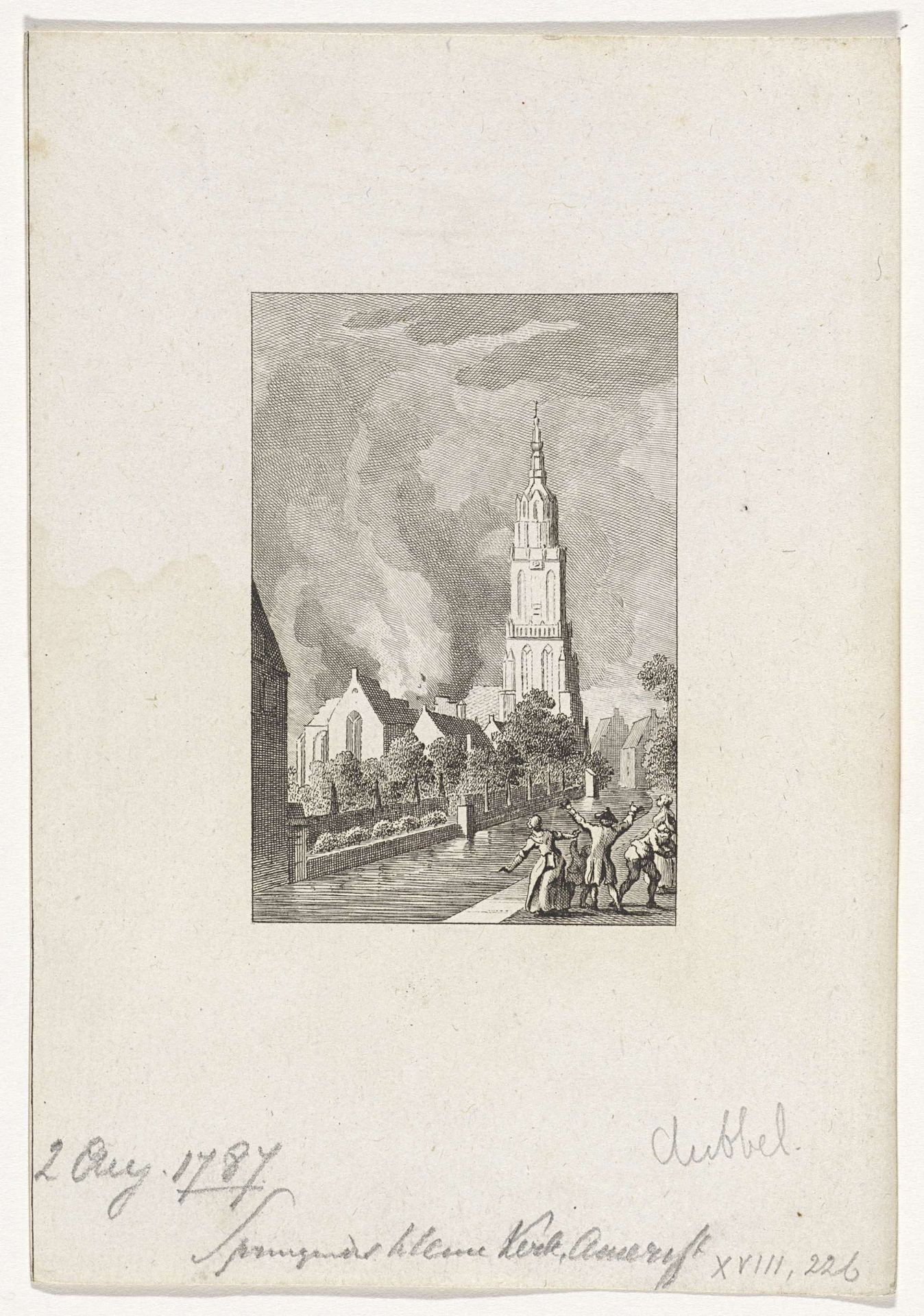 Explosie in de kerk van Amersfoort, 1787 by Reinier Vinkeles