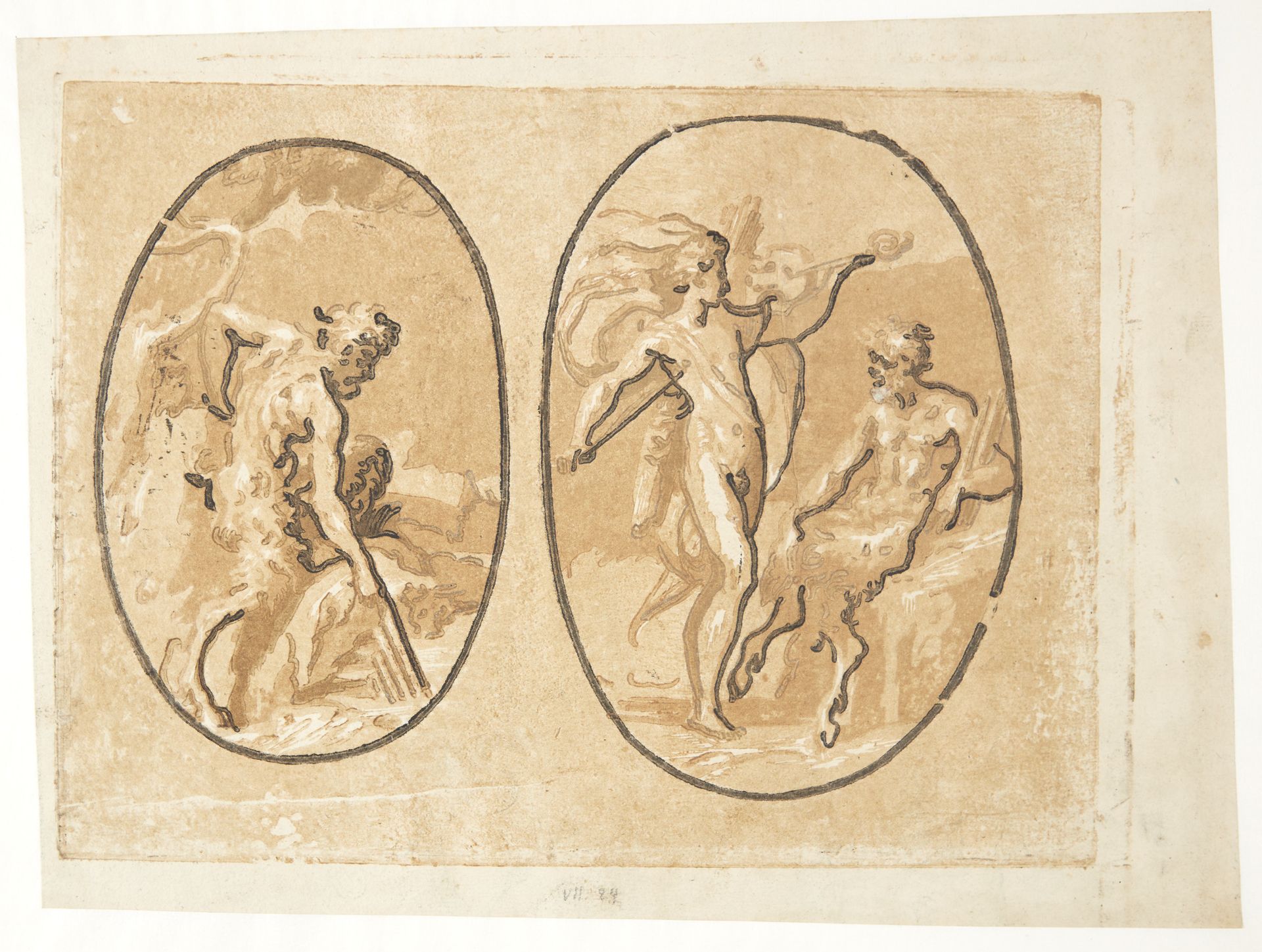 "Pan" og "Apollon og Marsyas" by Ugo da Carpi