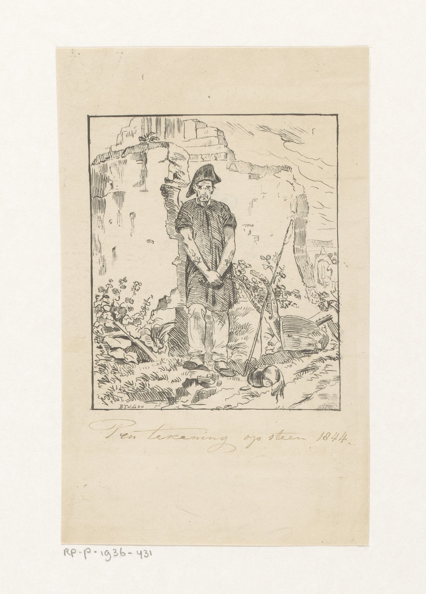 Soldaat of piraat bij ruïne by Bernardus Theodorus van Loo