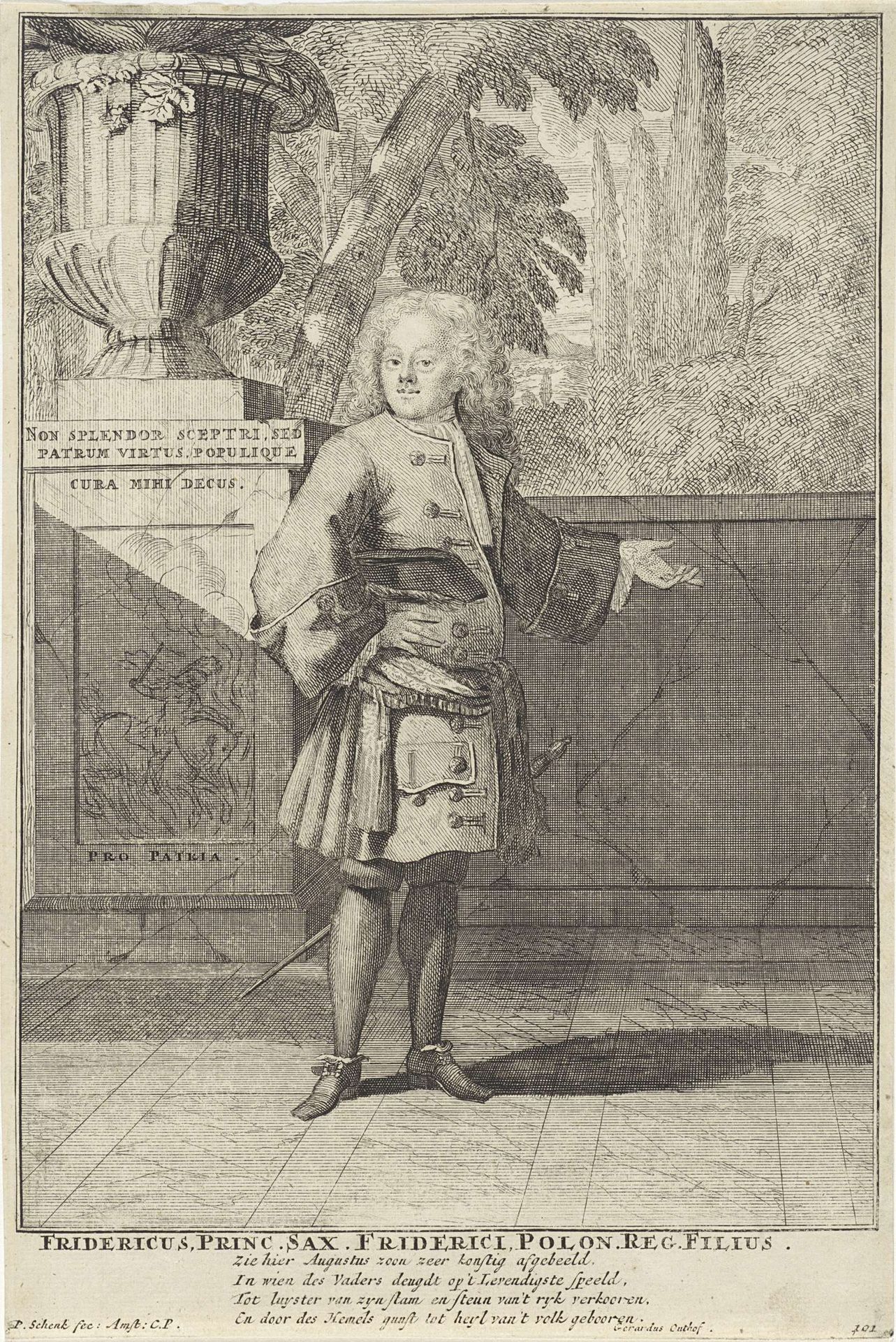 Portret van Frederik Augustus II by Pieter Schenk