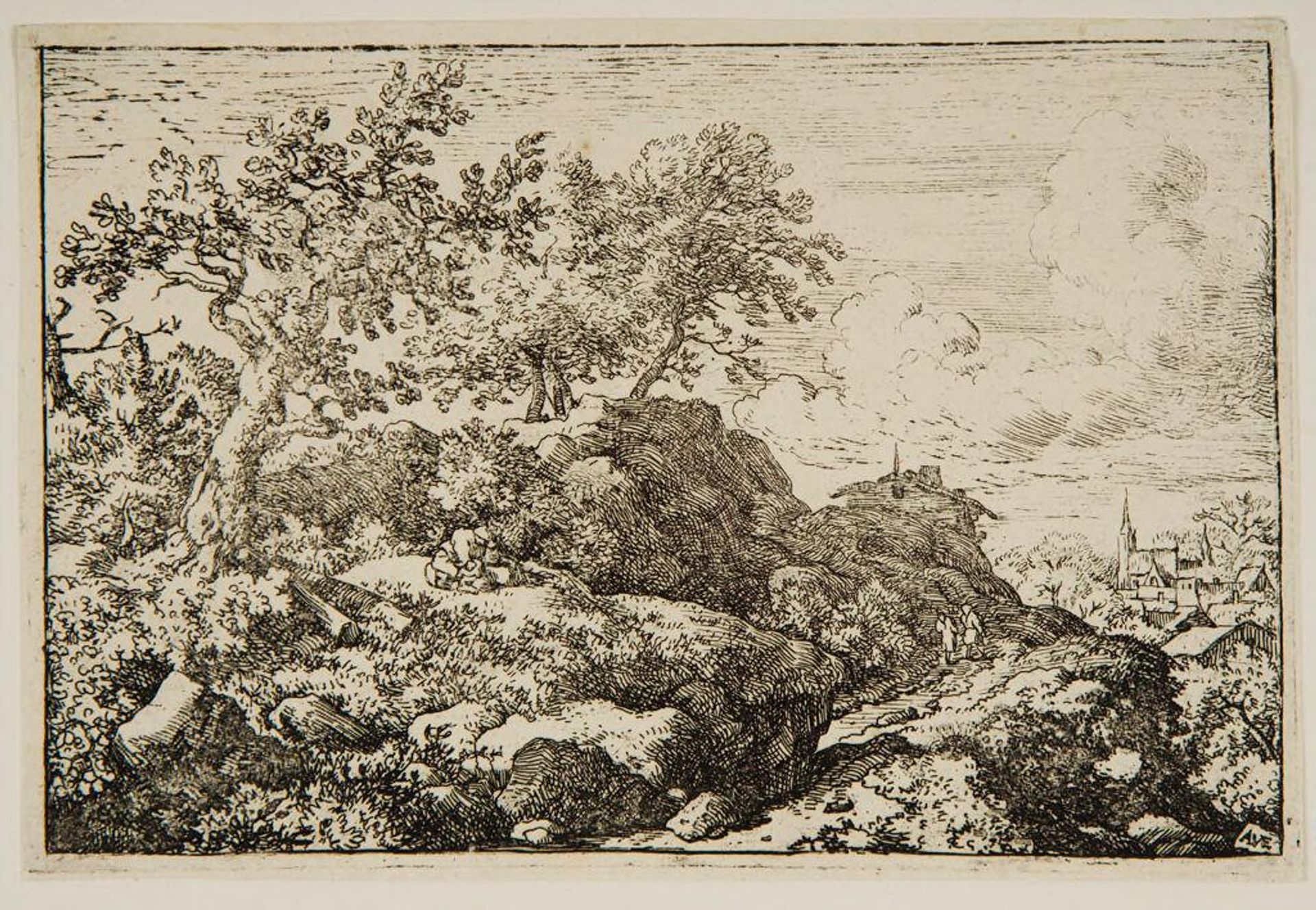 Two Peasants on the Hillock by Allart van Everdingen