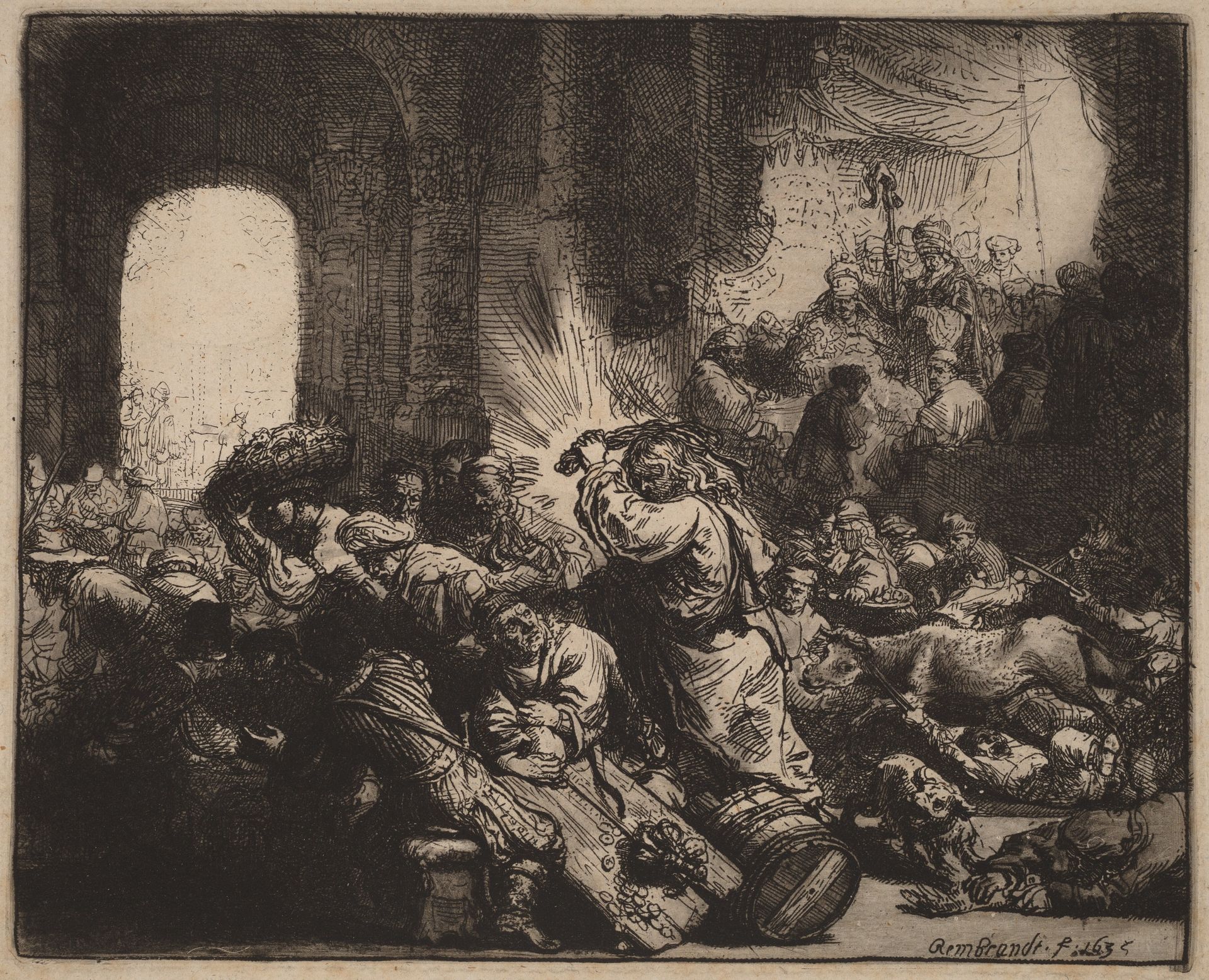 Christ Driving the Money Changers from the Temple by Rembrandt van Rijn