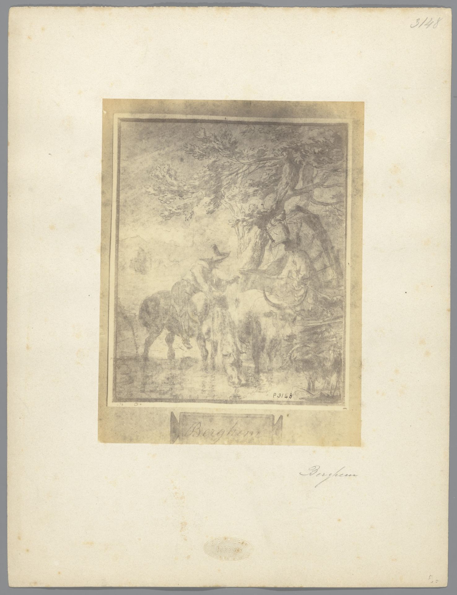 Fotoreproductie van een tekening van Nicolaes Berchem by Giovanni Brampton Philpot