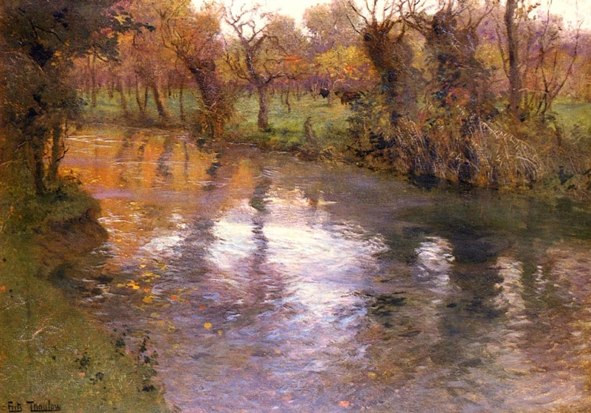 An Orchard on the Banks of a River by Frits Thaulow