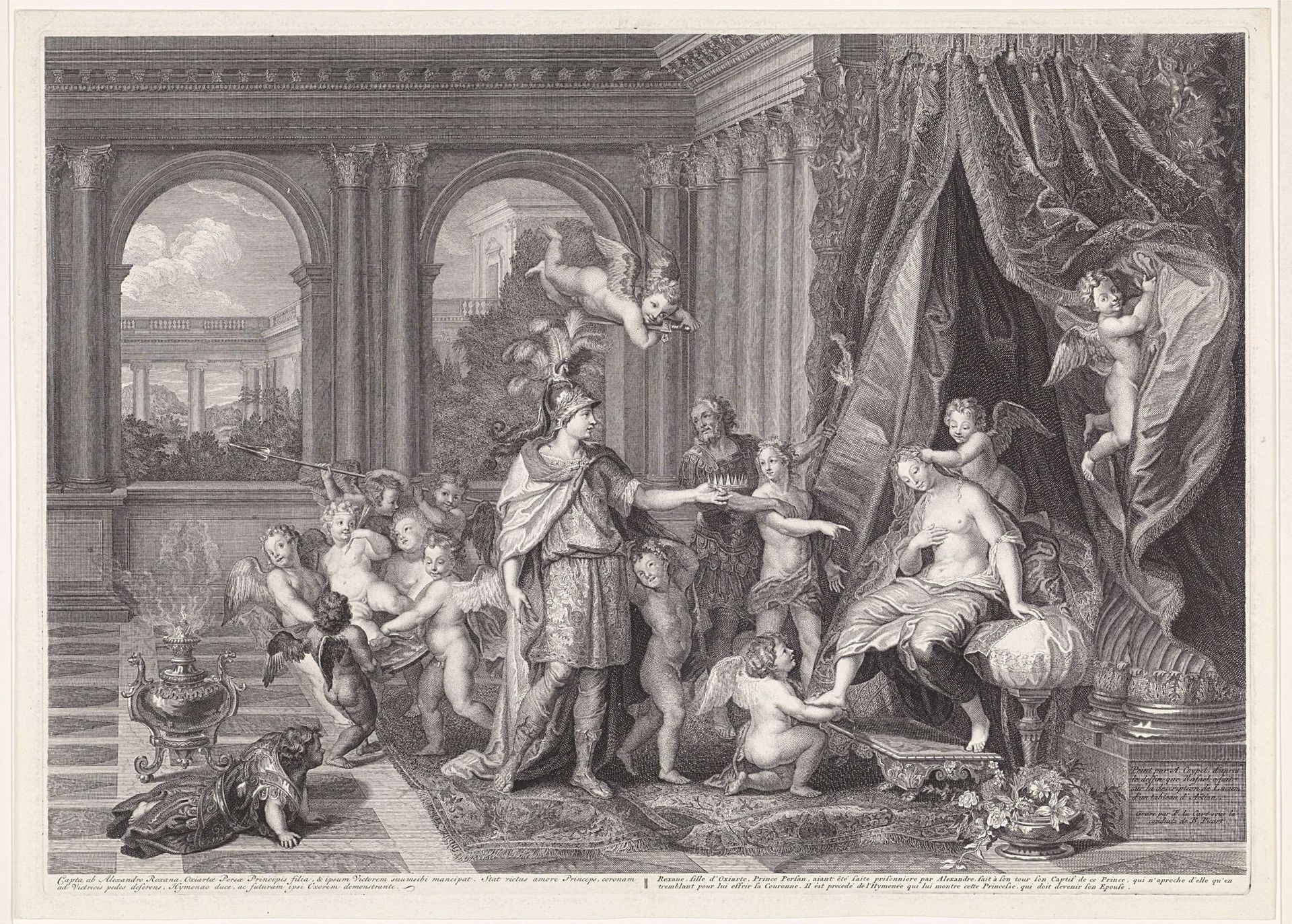 Bruiloft van Alexander en Roxana by François Morellon La Cave