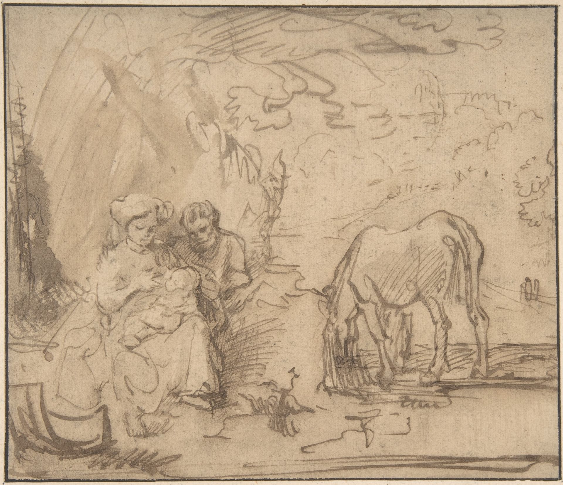Rest on the Flight into Egypt by Rembrandt van Rijn