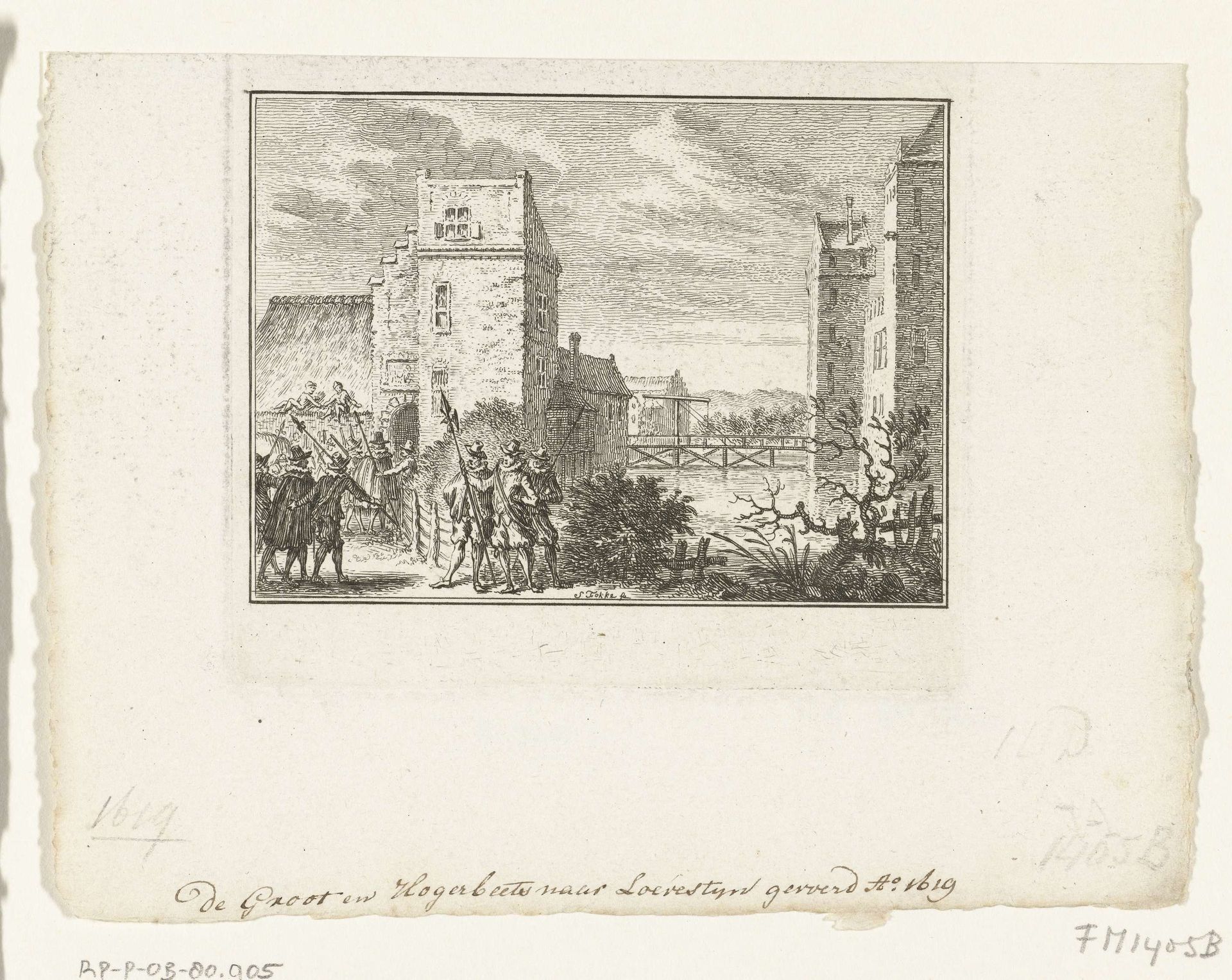 Hugo de Groot en Rombout Hogerbeets worden naar Loevestein gevoerd, 1619 by Simon Fokke