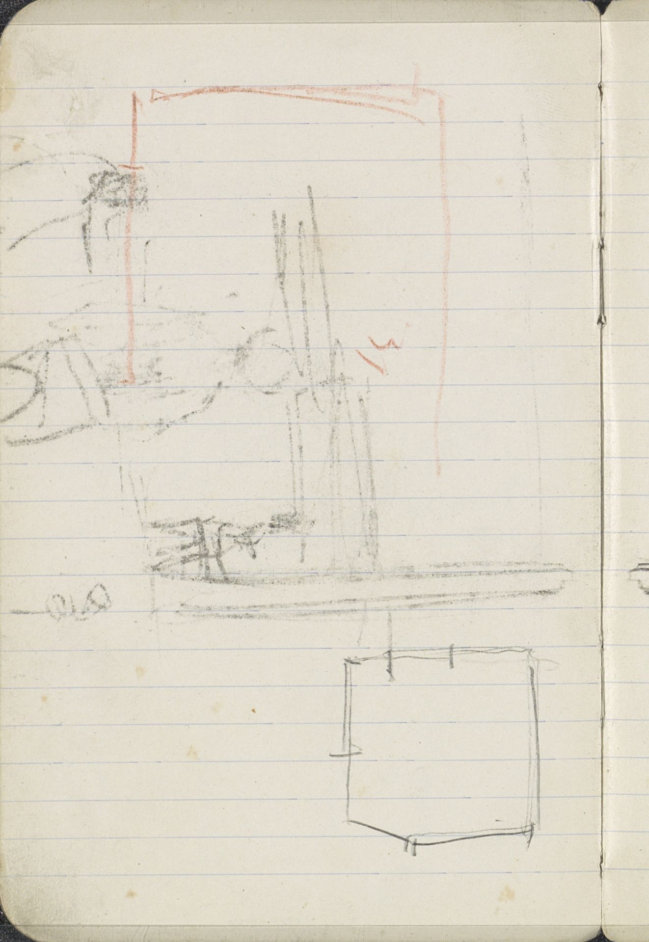 Studieblad, mogelijk met plattegronden by George Hendrik Breitner