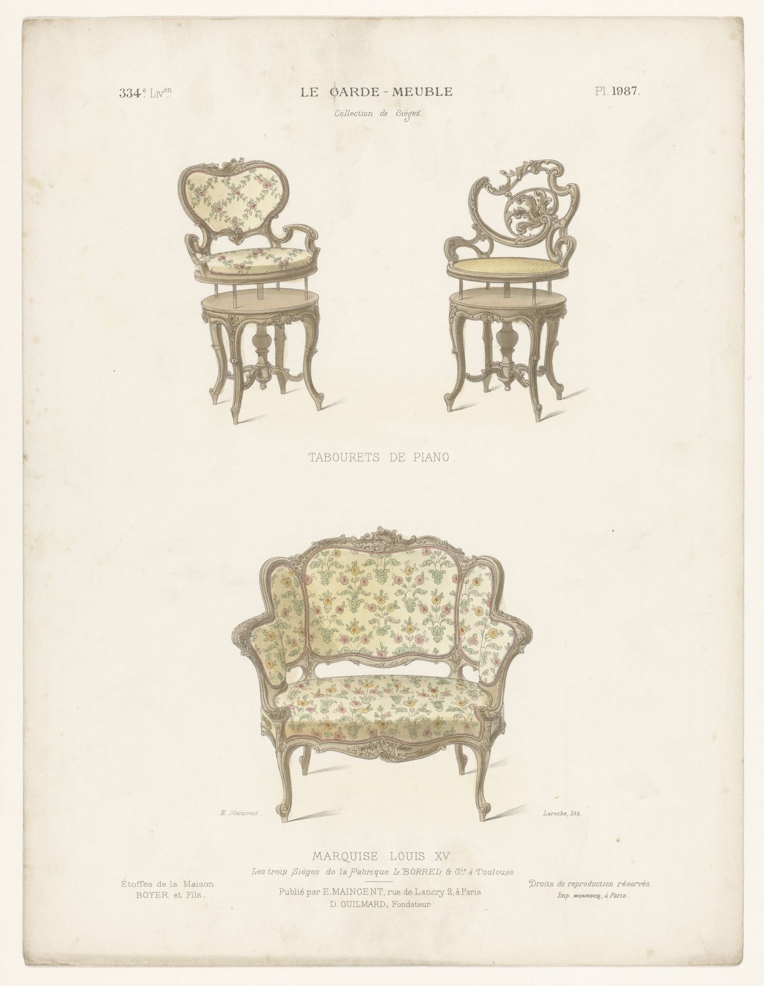 Tabourets en stoel by Léon Laroche