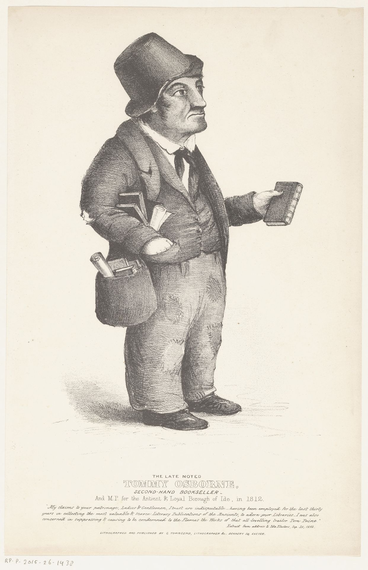 Portret van rondreizende boekhandelaar Thomas 'Tommy' Osborne by George Townsend