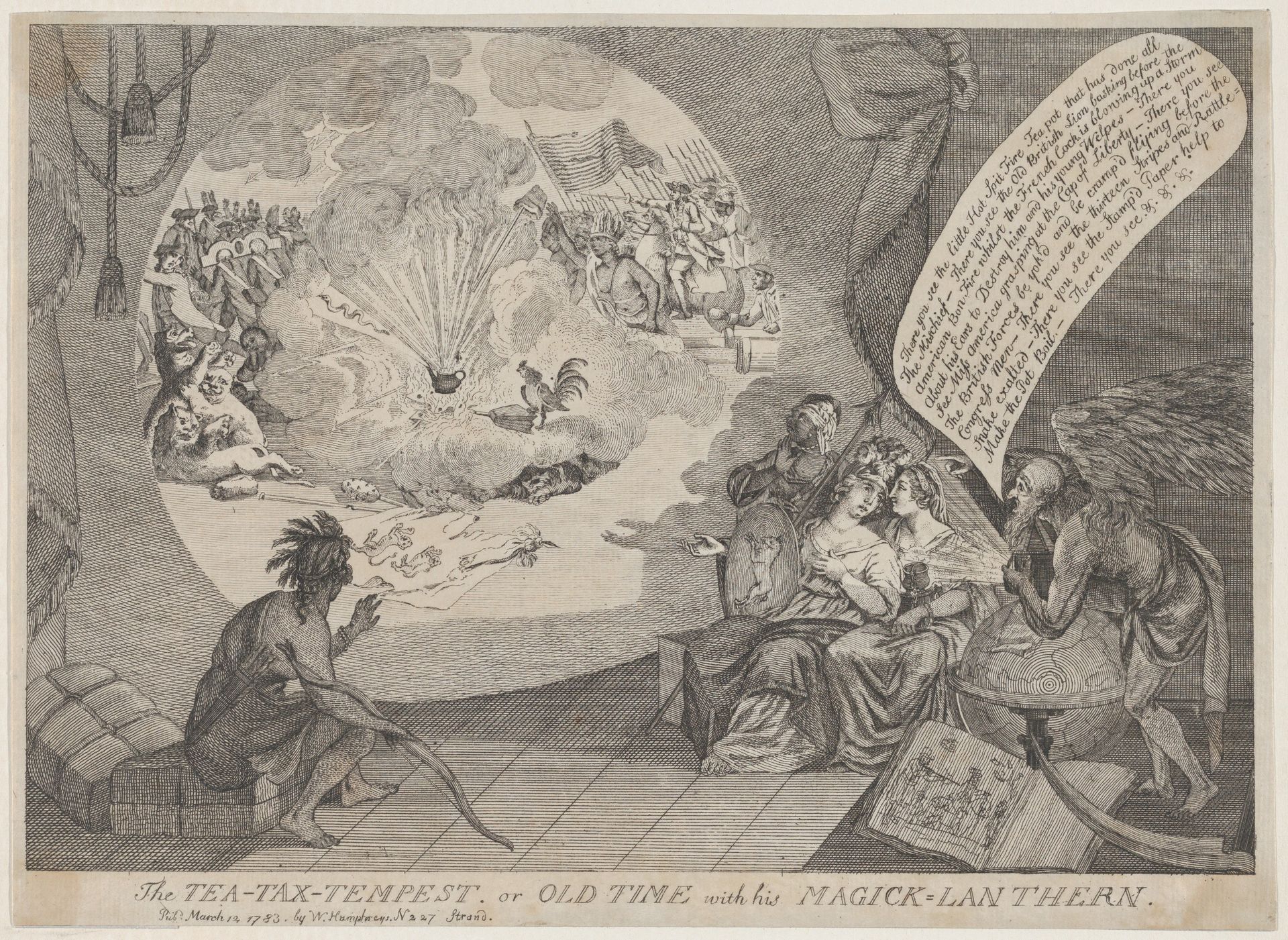 The Tea-Tax-Tempest, or Old Time with his Magick Lanthern by Anonymous