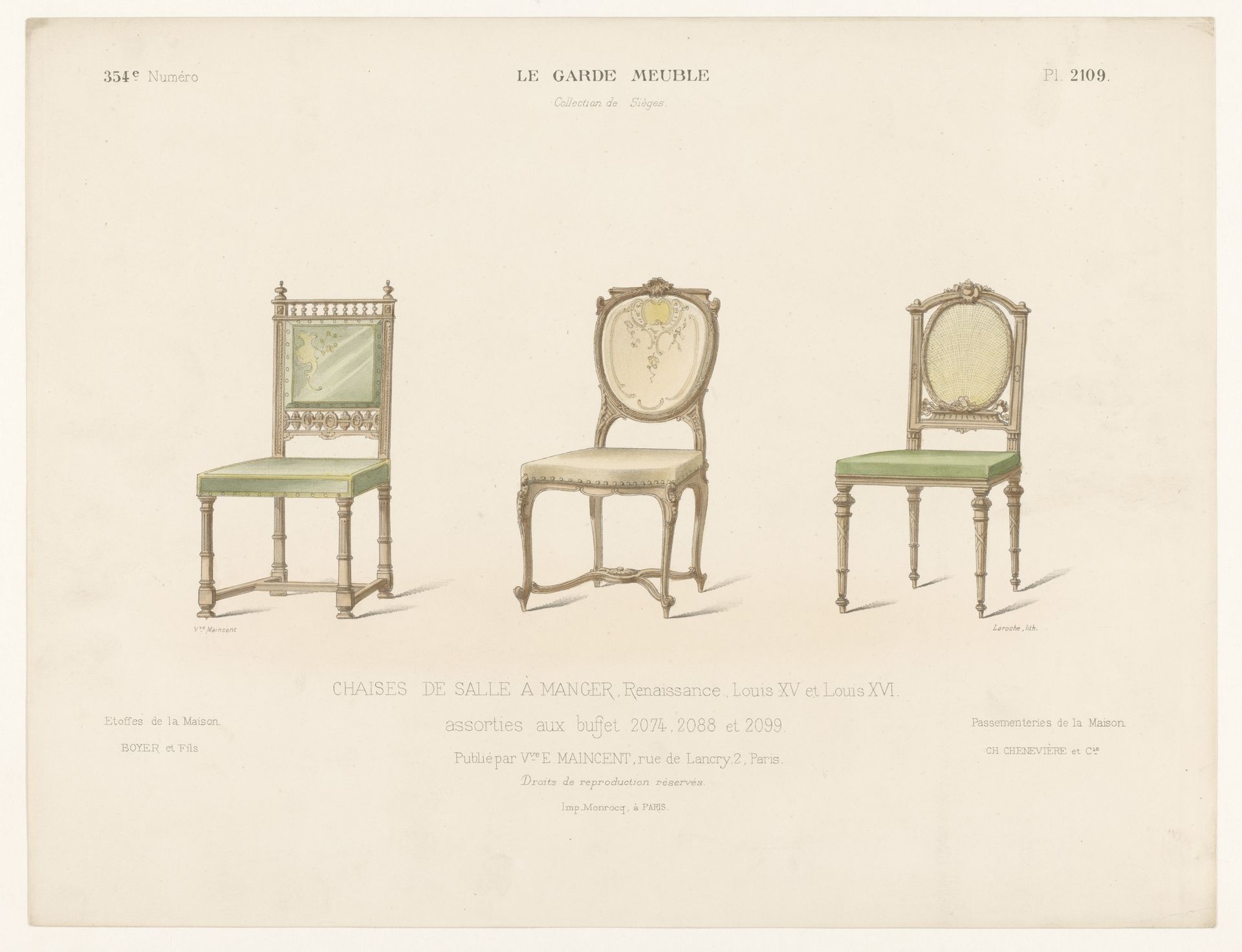 Drie eetkamerstoelen by Léon Laroche