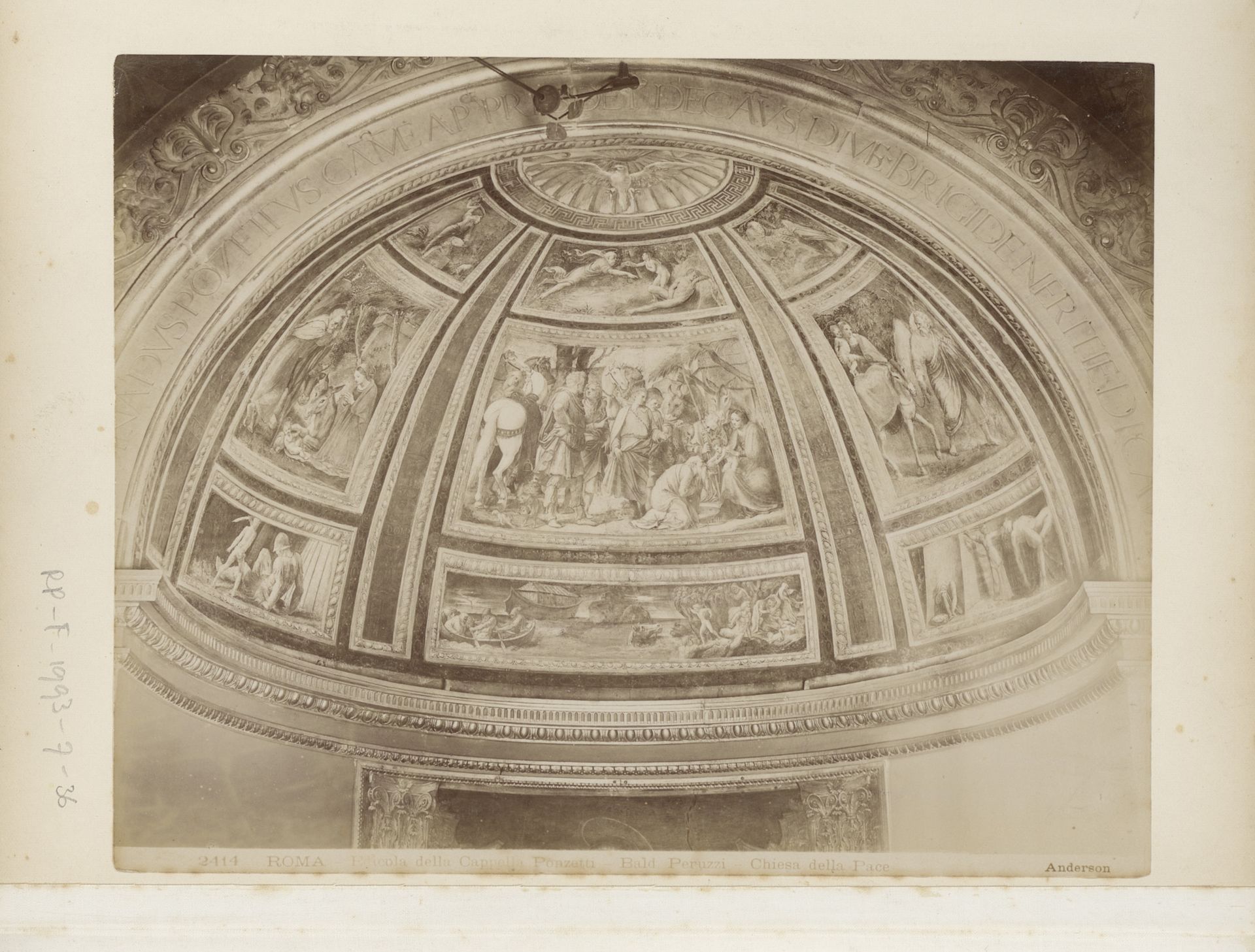 Fotoreproductie van een fresco door B. Peruzzi in de Cappella Ponzetti in de Santa Maria della Pace te Rome by James Anderson
