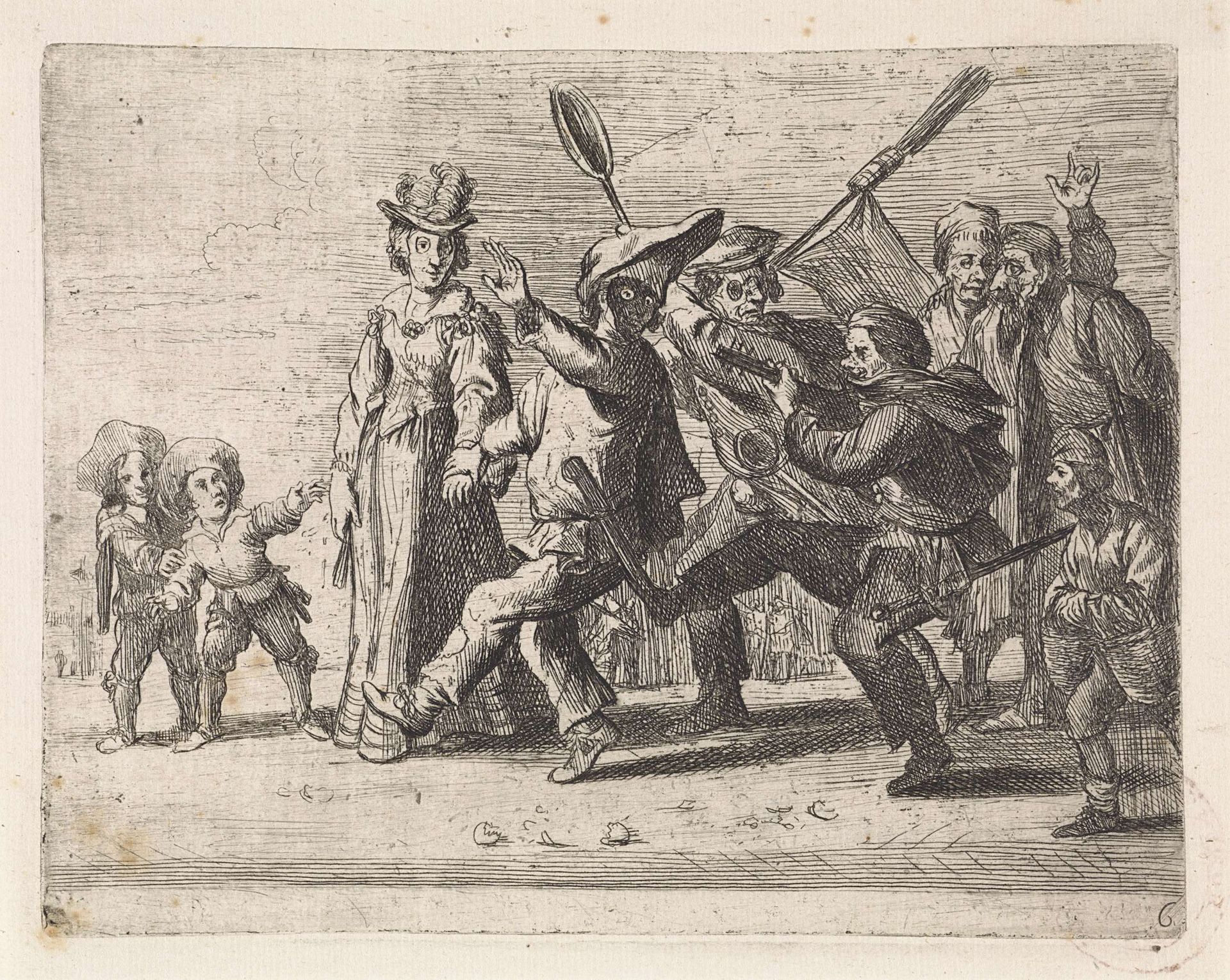 De maskerade by Cornelis de Wael