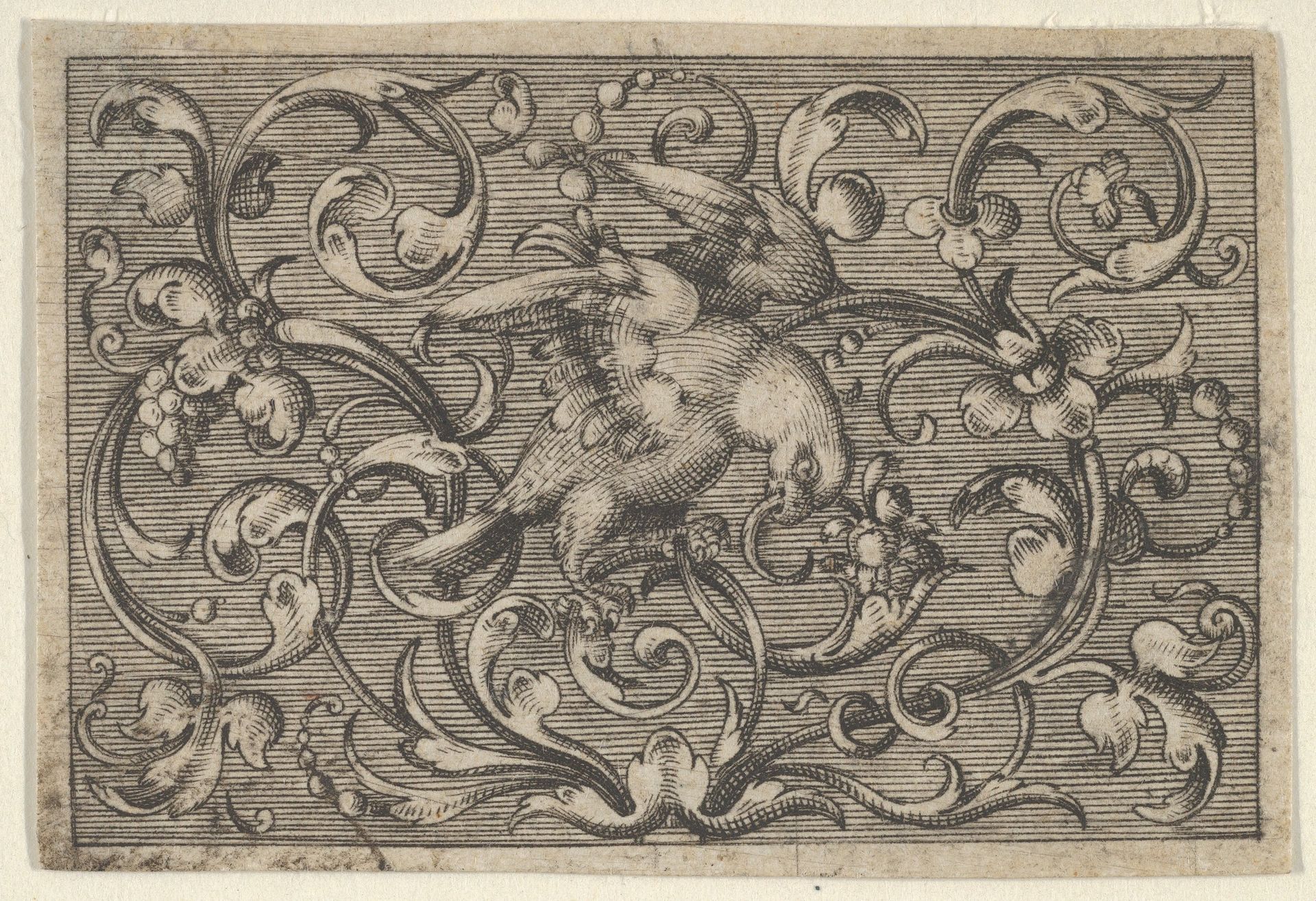 Horizontal Panel with a Bird, from Varii Generis Opera Aurifabris Necessaria by Paul Birckenhultz