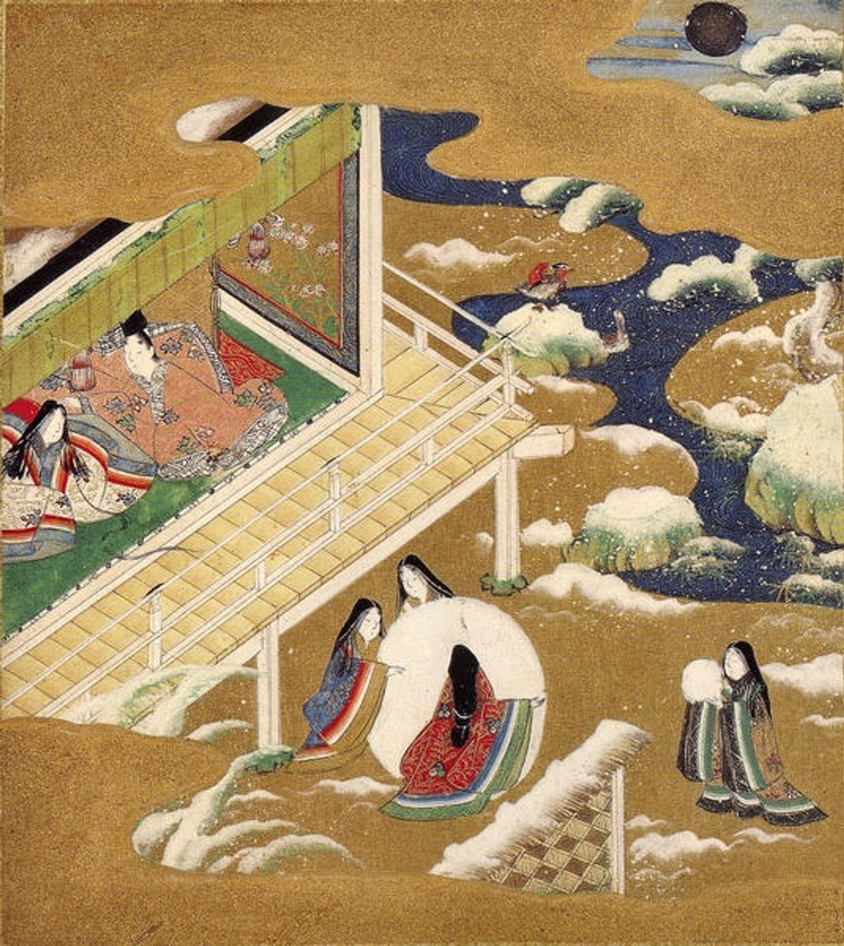 Illustration of the Genji Monogatari (Asagao, The Blue Bell) by Tosa Mitsuoki