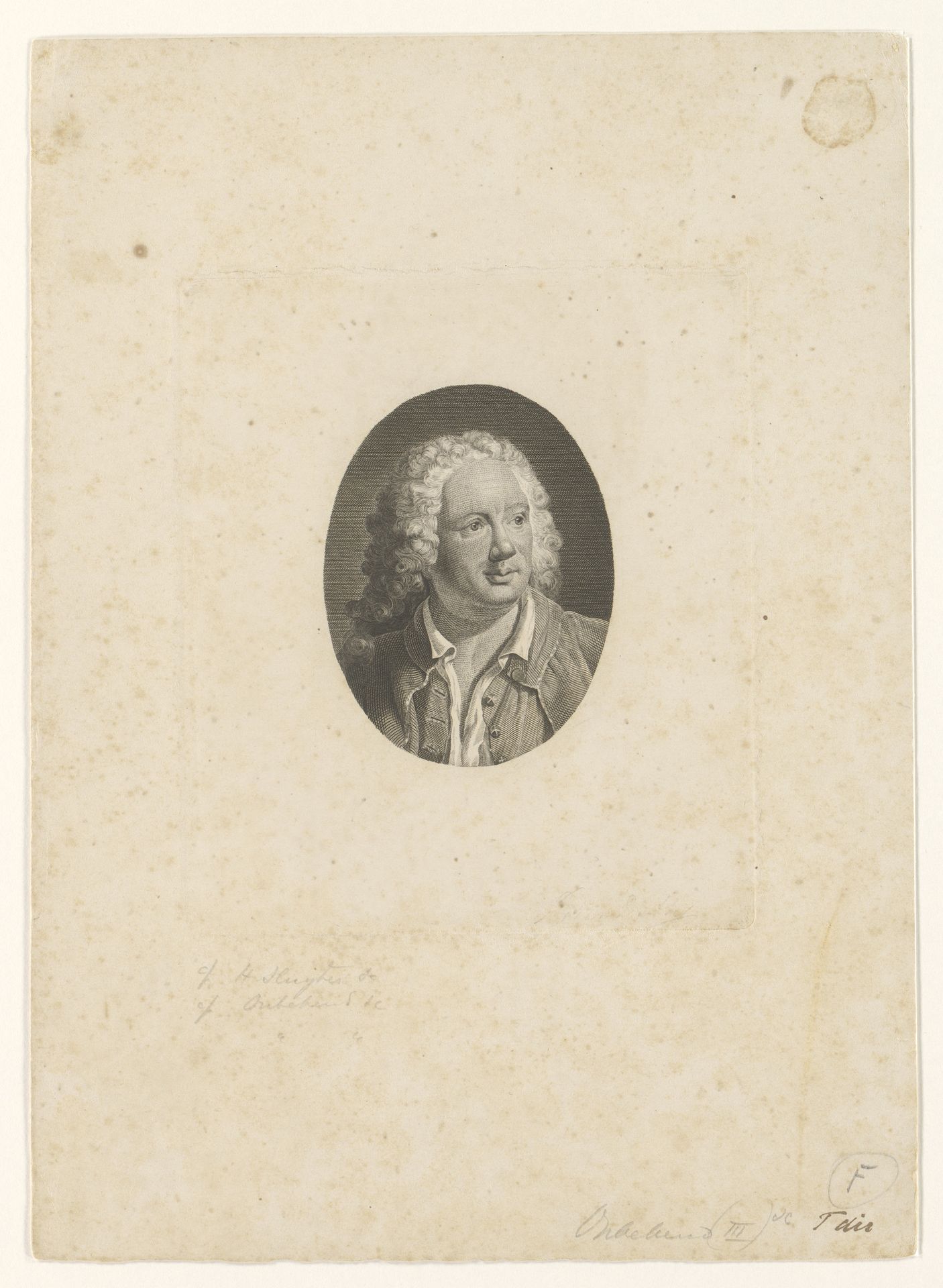 Portret van Jean Baptiste Rousseau (1671-1741) by Hendrik D. Jzn Sluyter