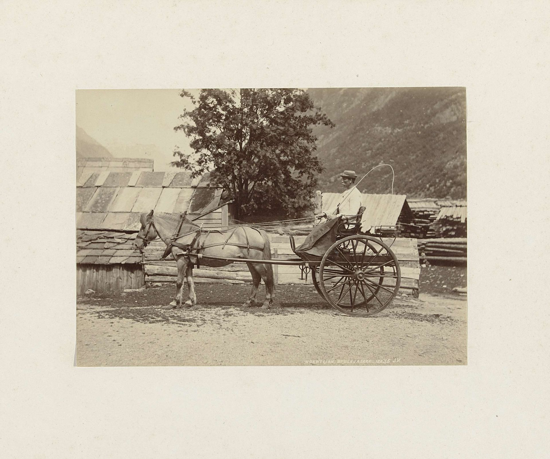 Paard en wagen in Noorwegen by James Valentine