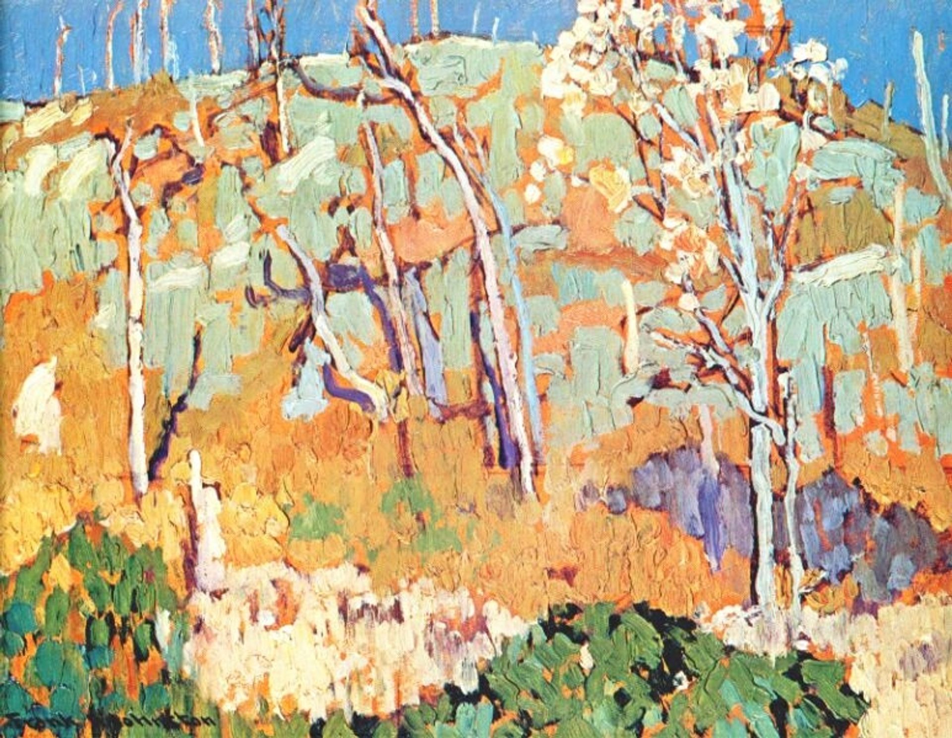 Patterned Hillside by Frank Johnston