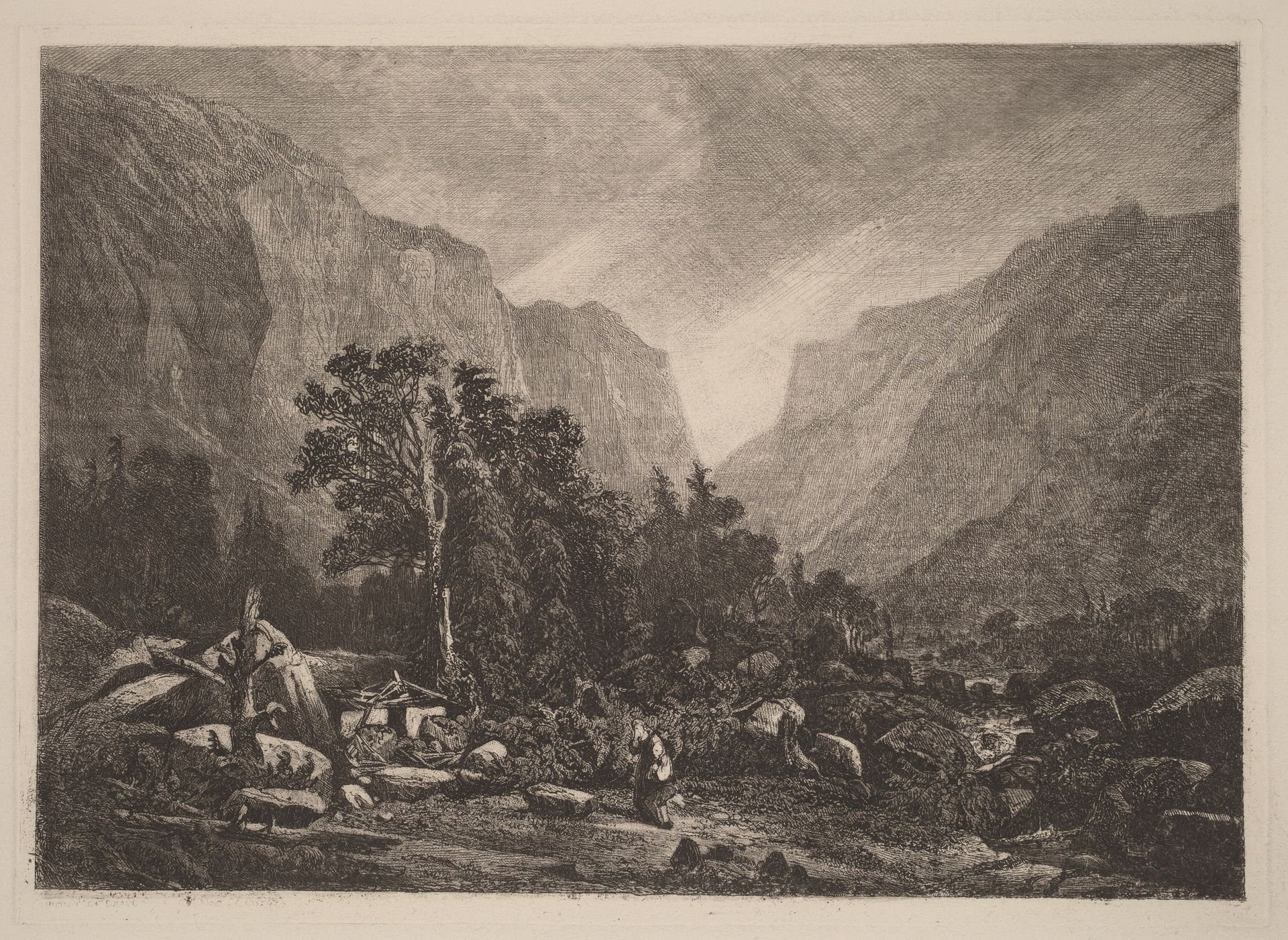 Couple by a Ruined House by Alexandre Calame