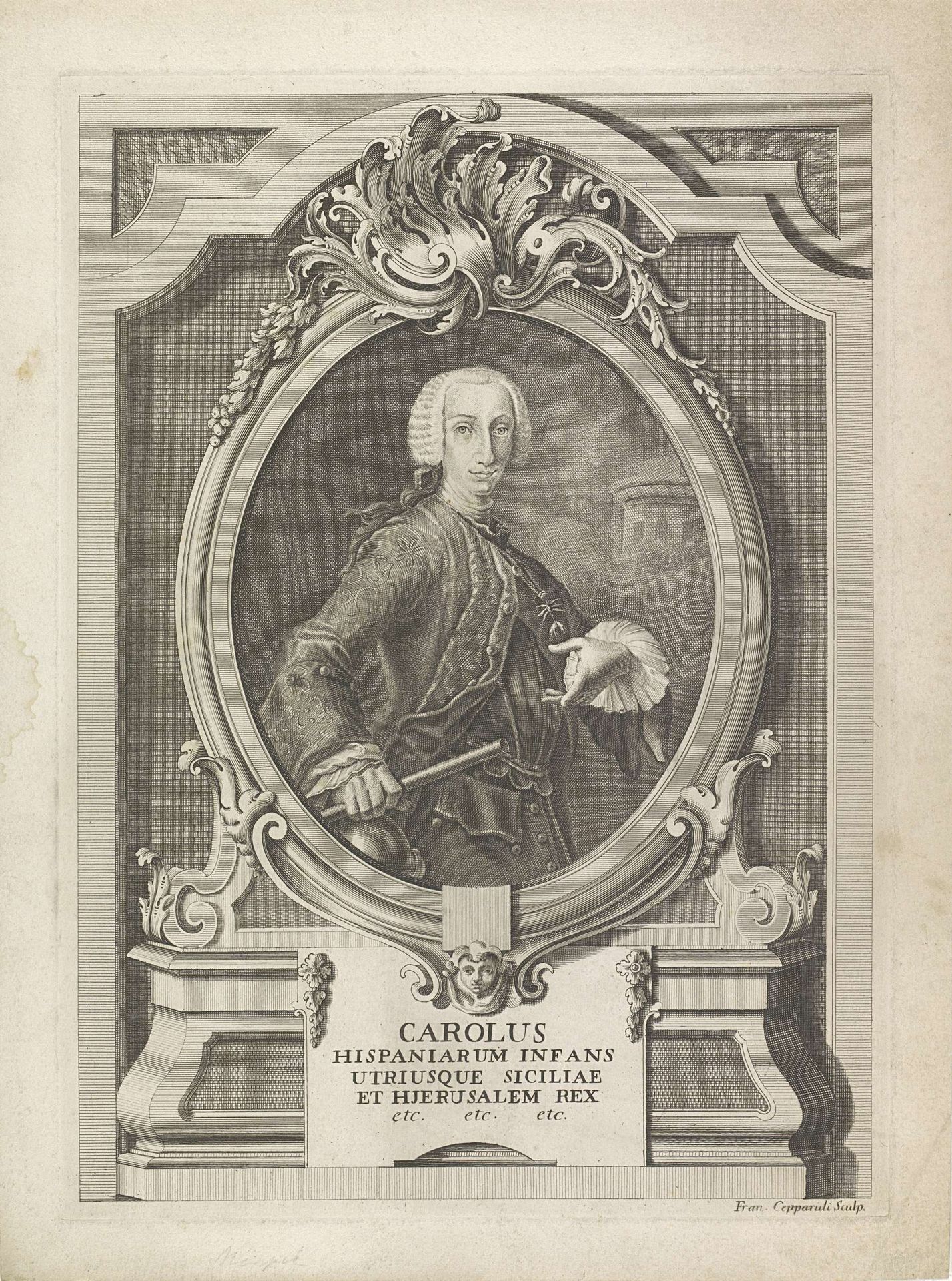 Portret van Karel II, koning van Spanje by Francesco Cepparuli