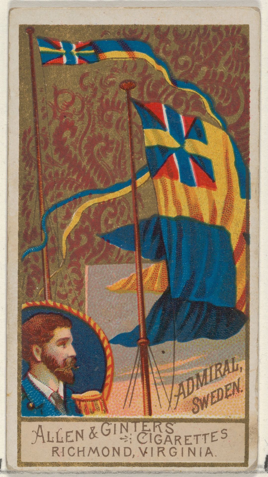 Admiral, Sweden, from the Naval Flags series (N17) for Allen & Ginter Cigarettes Brands by Allen & Ginter
