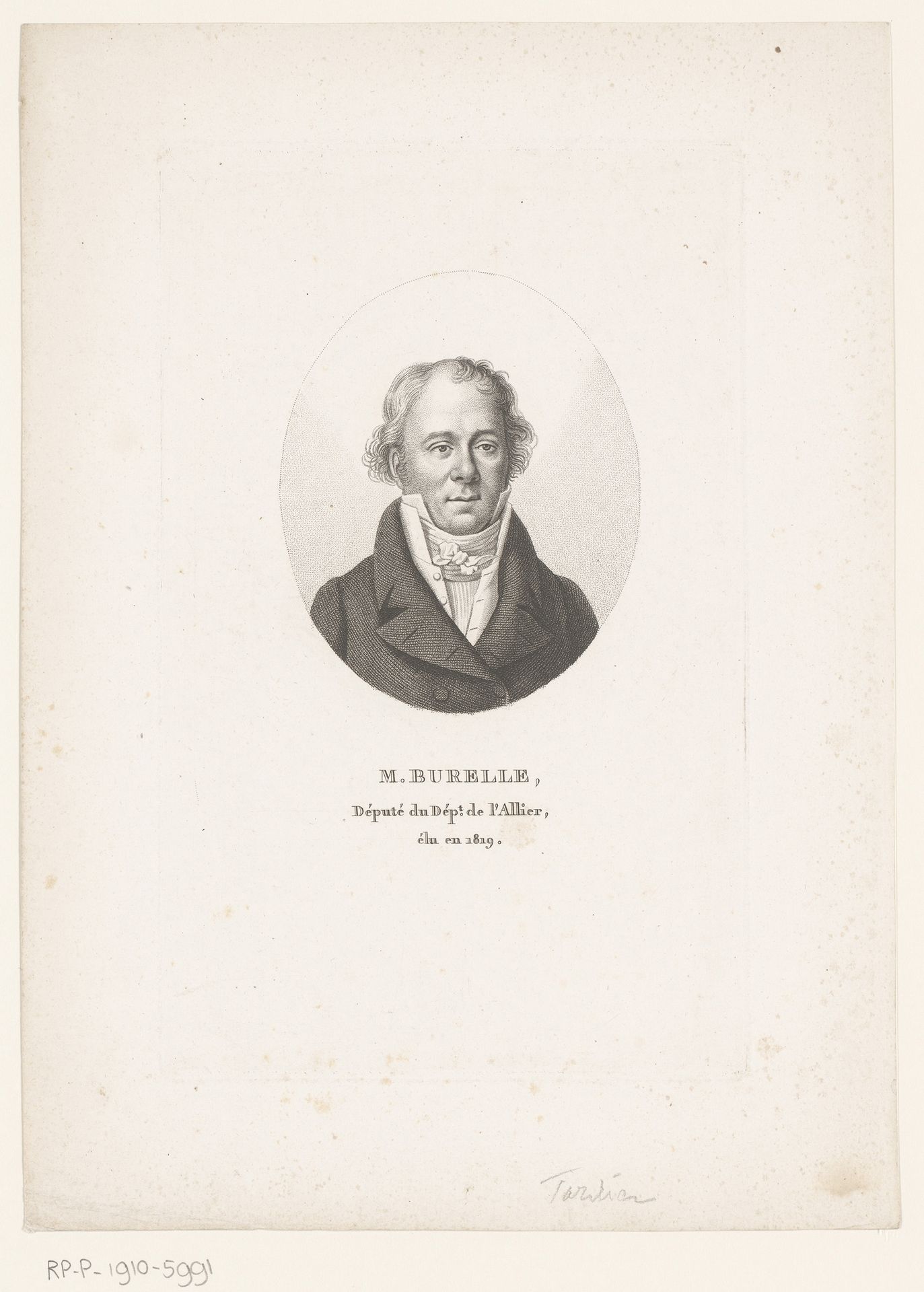 Portret van Jean-François Burelle by Ambroise Tardieu