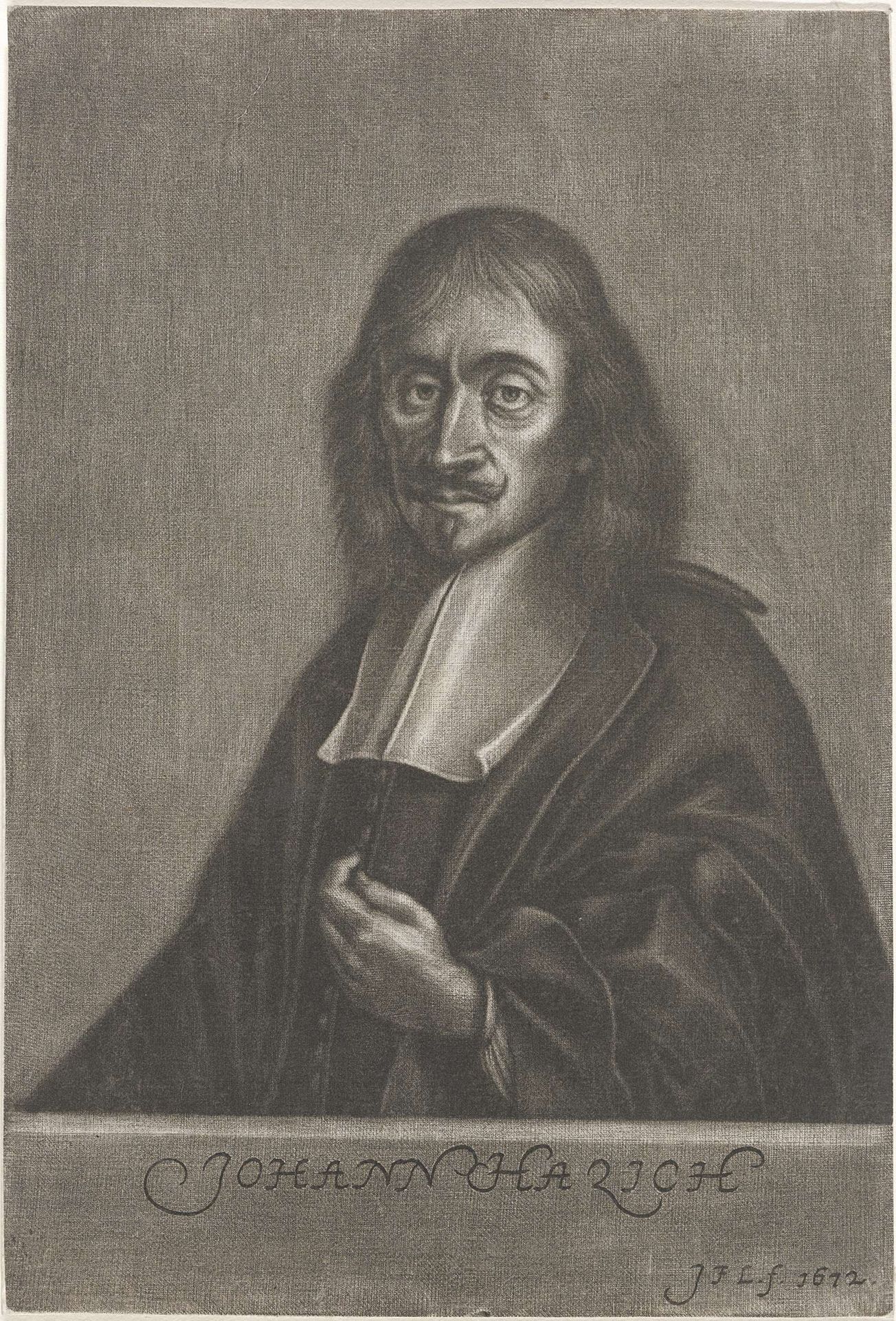 Portret van de drukker Johann Hazich by Johann Friedrich Leonard